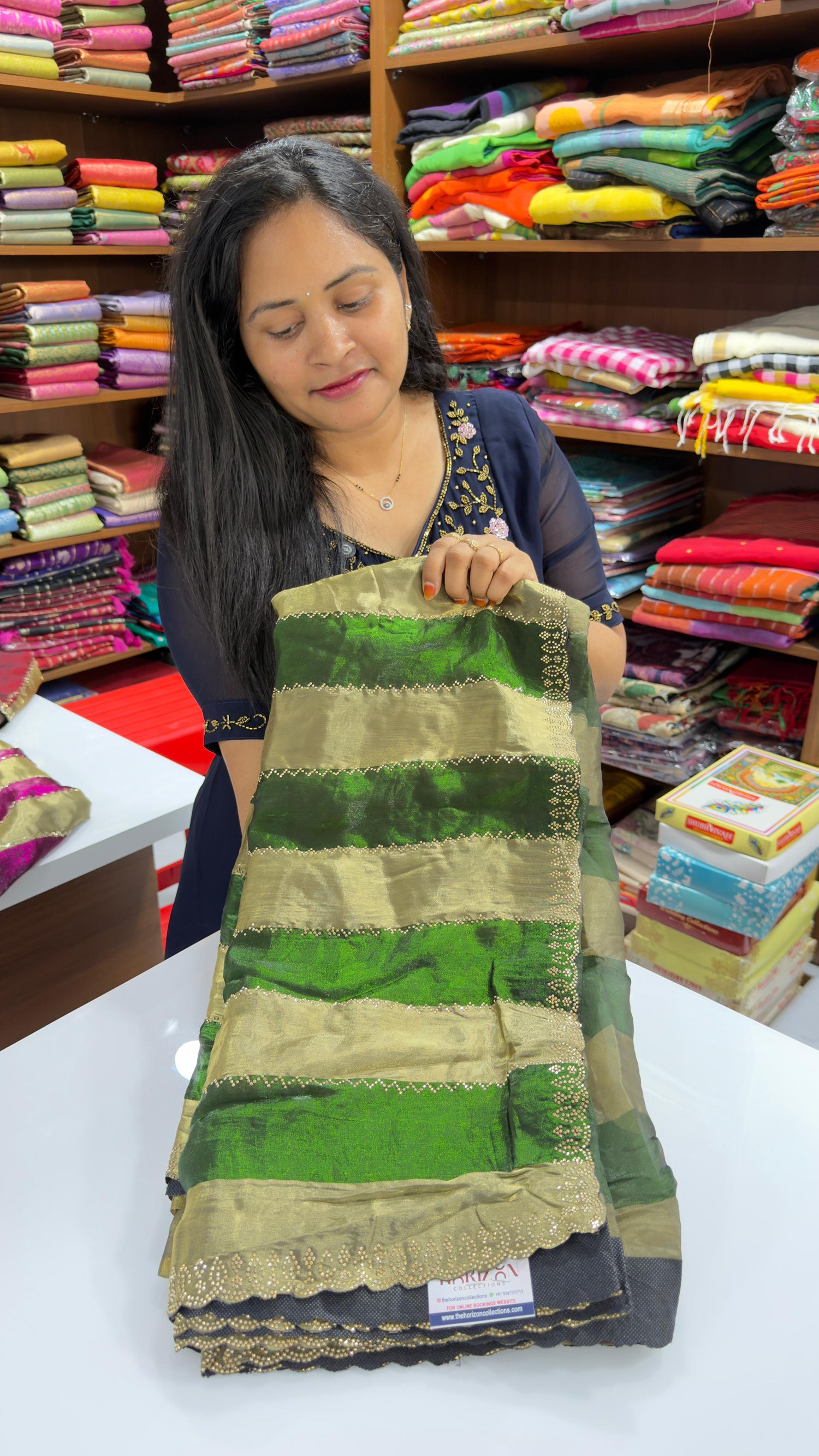 Party wear stripes sarees