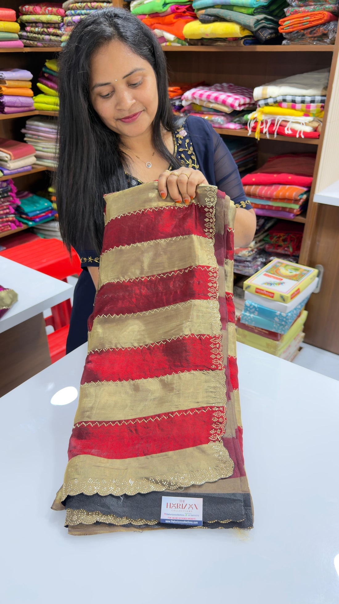 Party wear stripes sarees