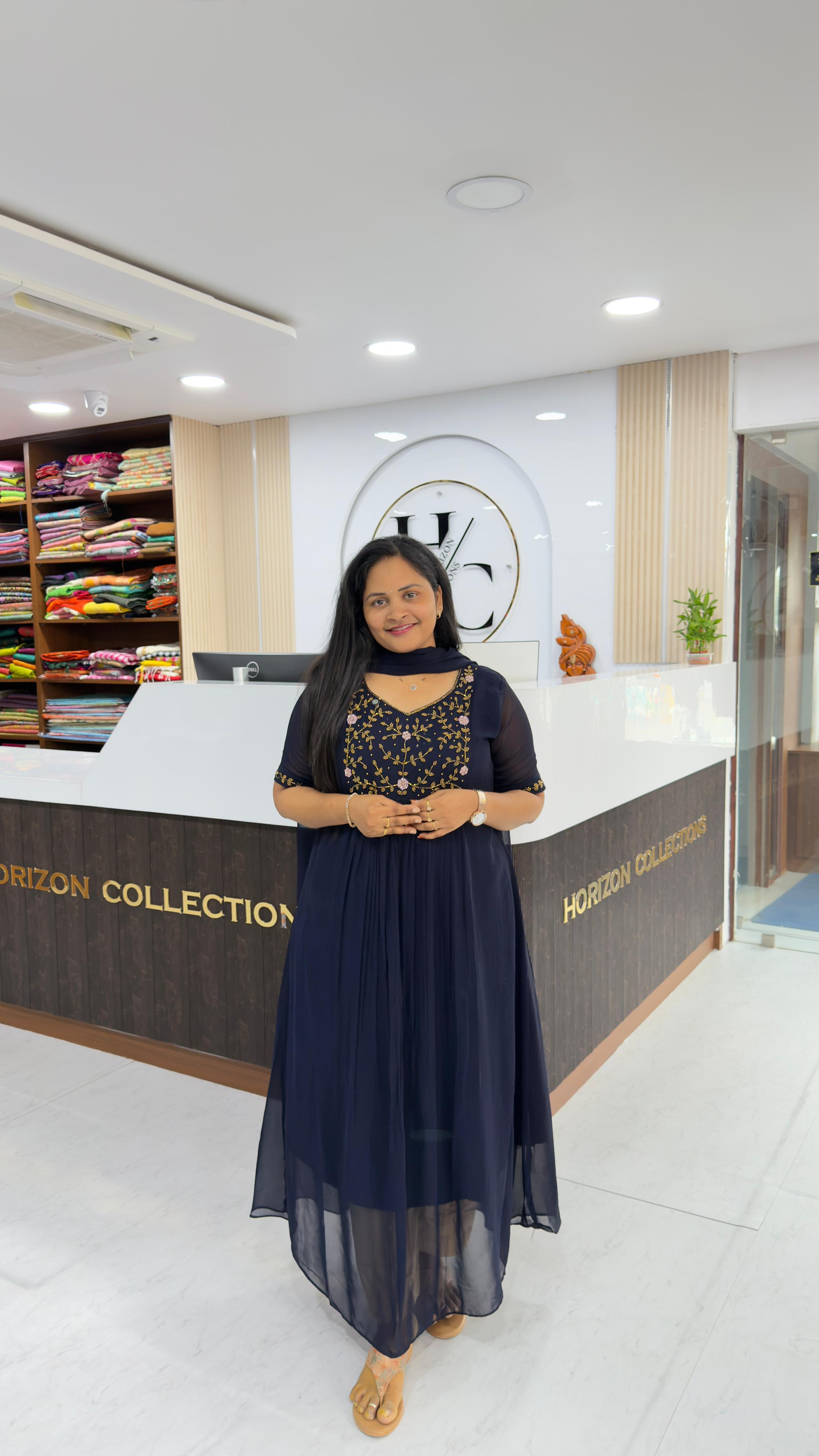 Georgette anarkalis with work
