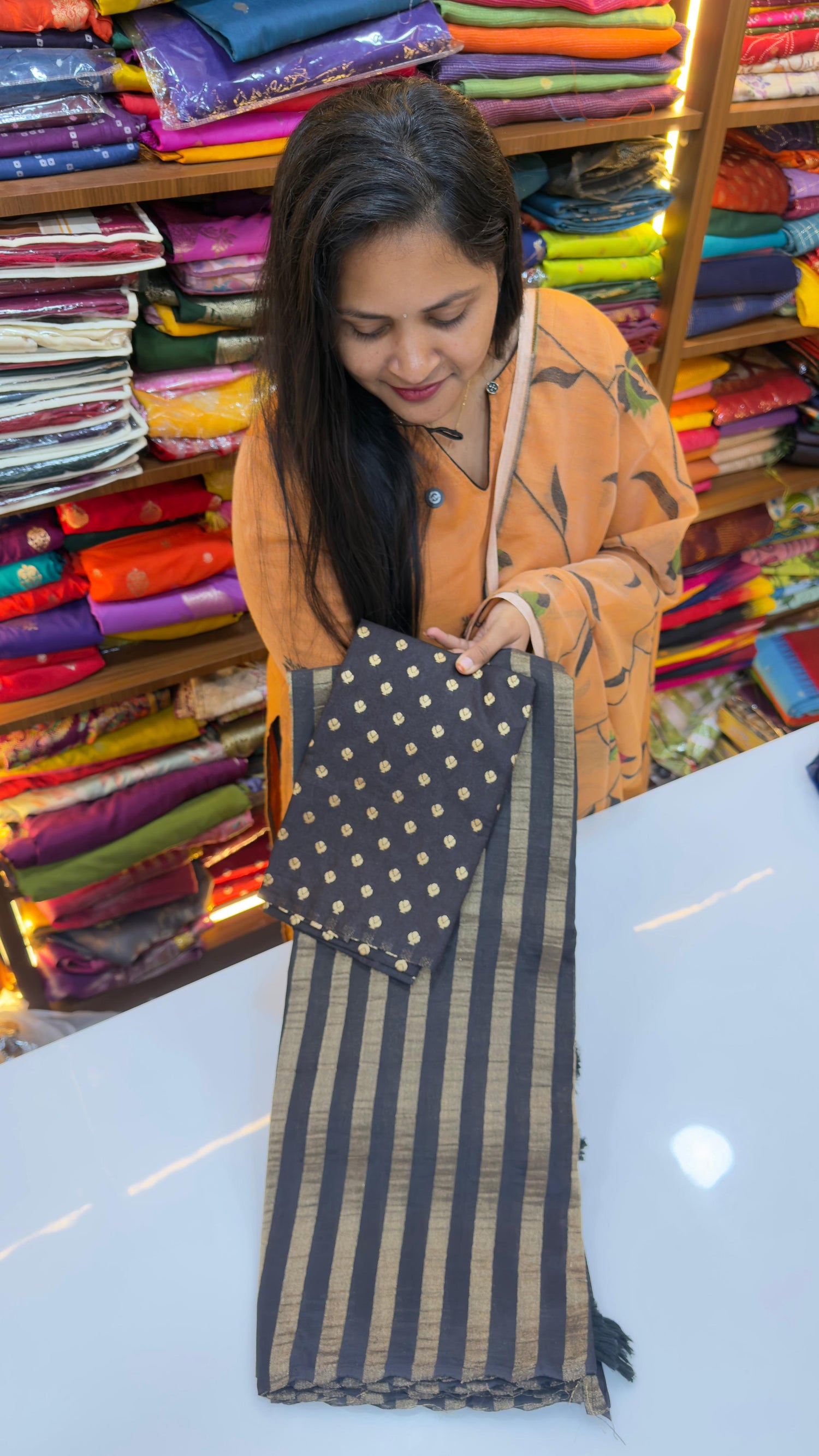 Vertical Stripes Banarasi Georgette sarees