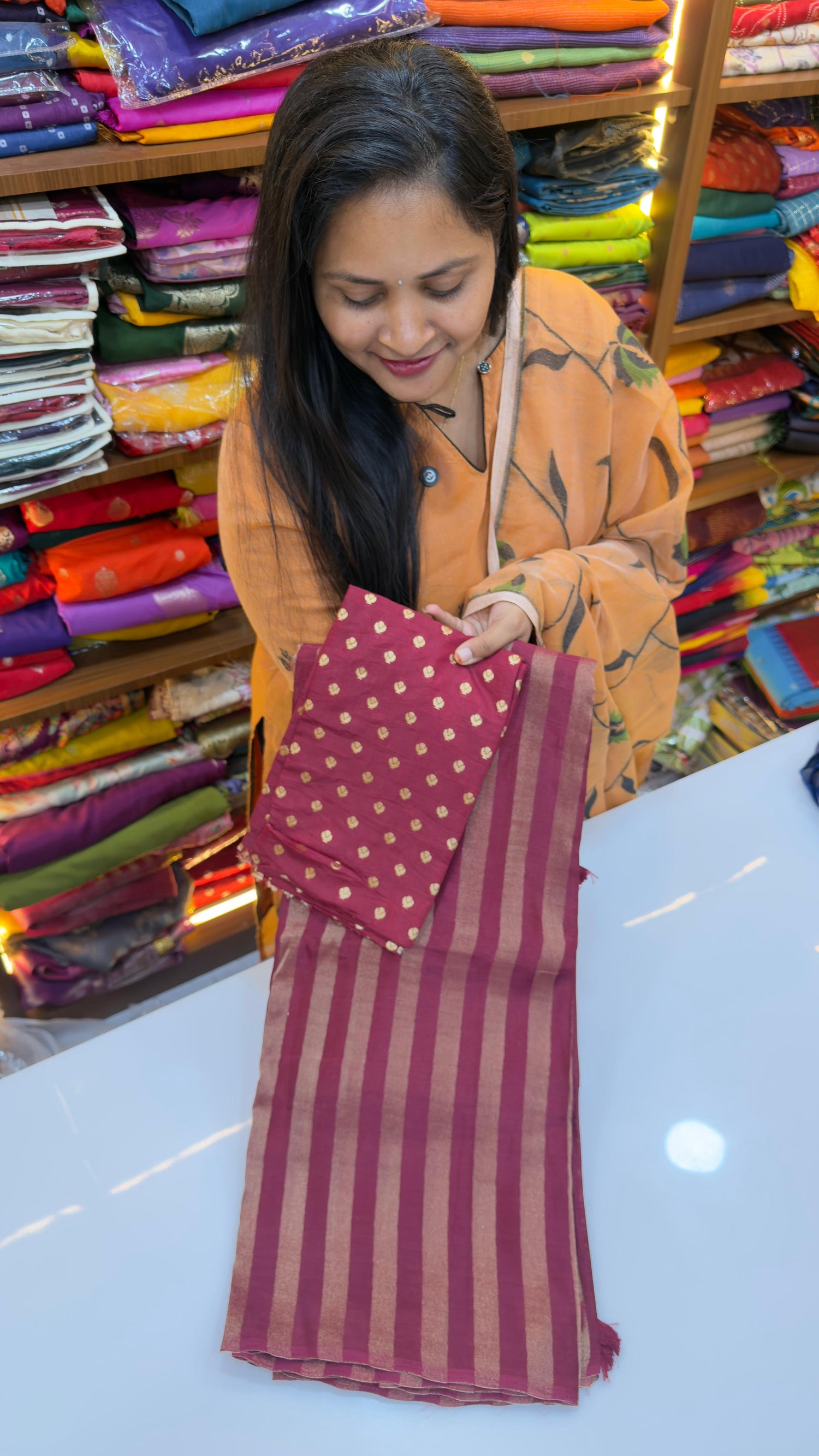 Vertical Stripes Banarasi Georgette sarees