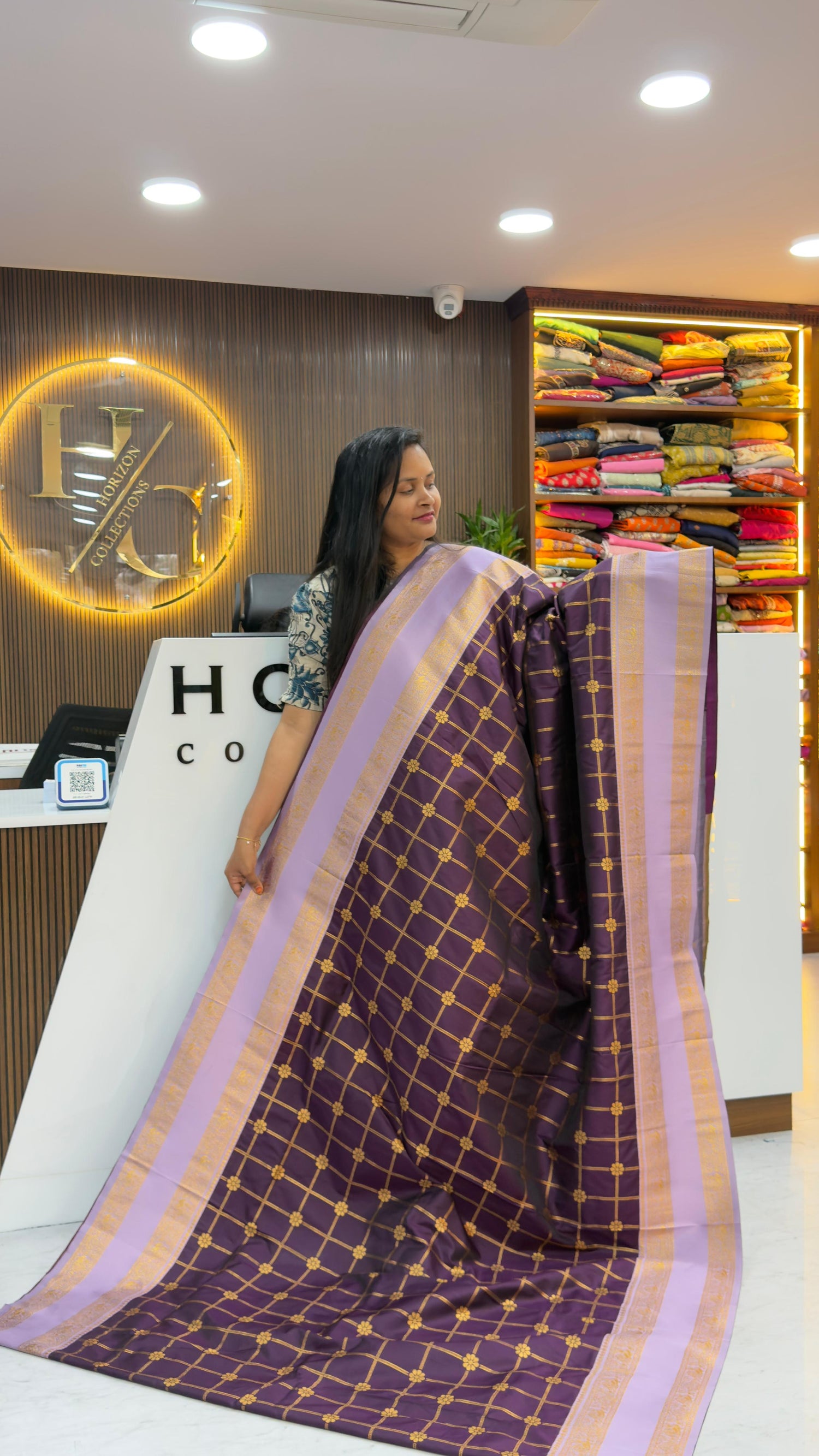 Vintage style Big Chexs Saree
