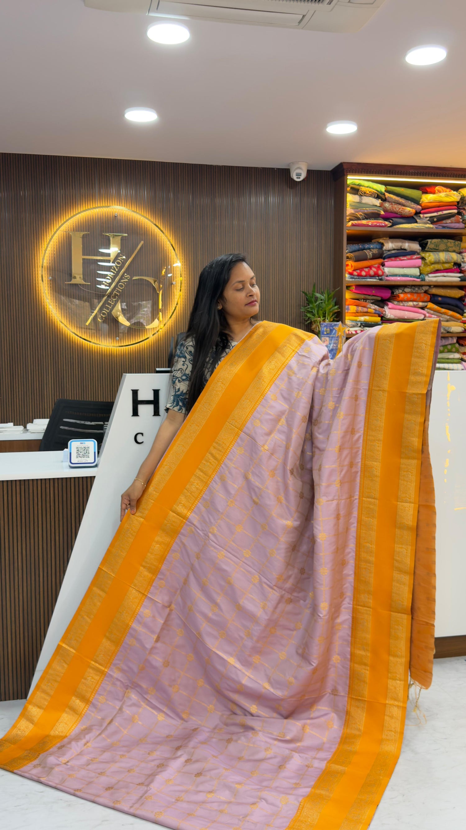 Vintage style Big Chexs Saree