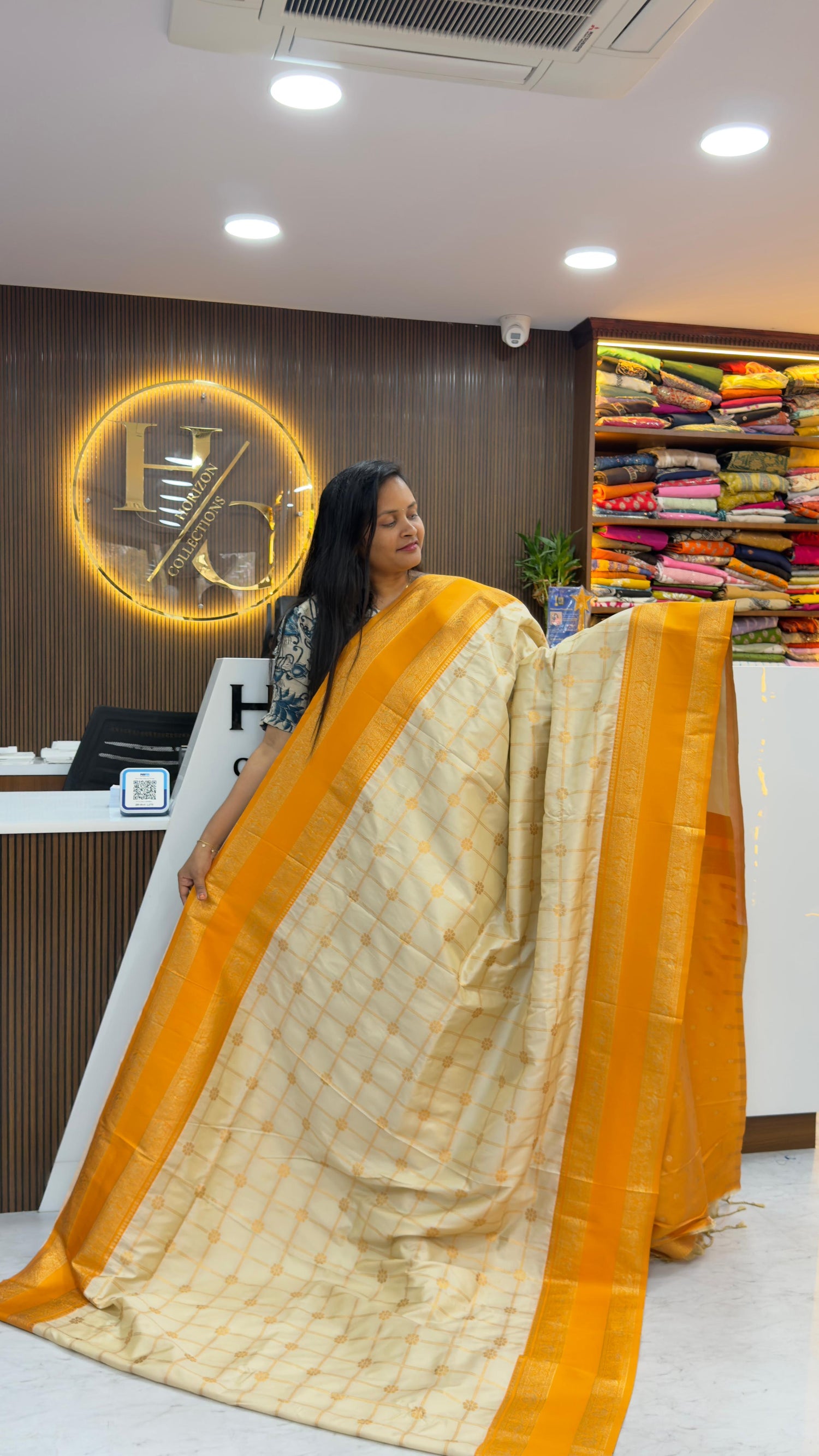 Vintage style Big Chexs Saree