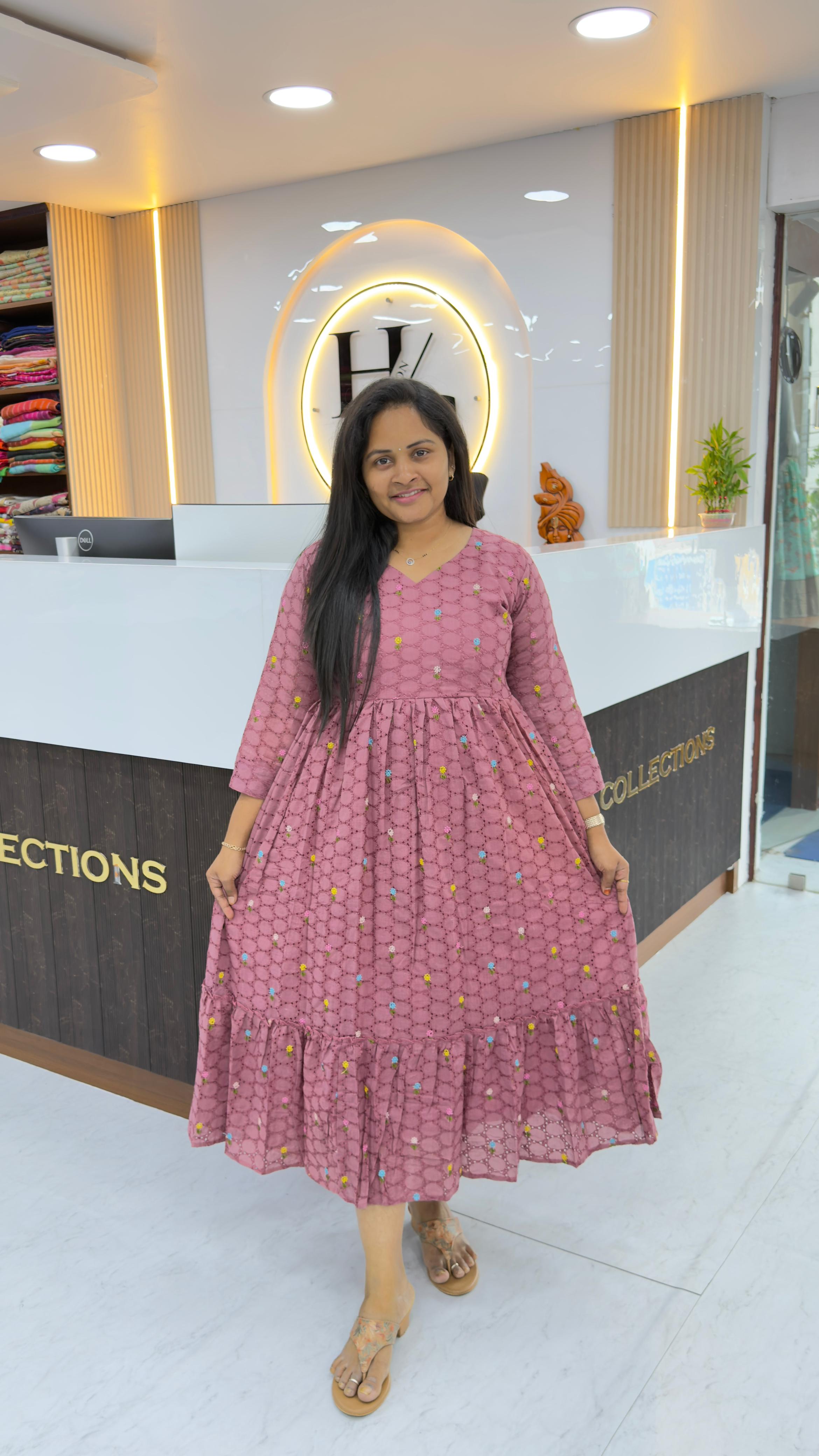 Chikankari cotton frocks