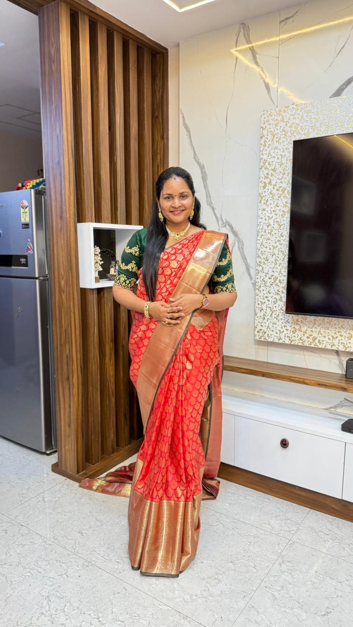 Red Special Semi Kanchi pattu saree
