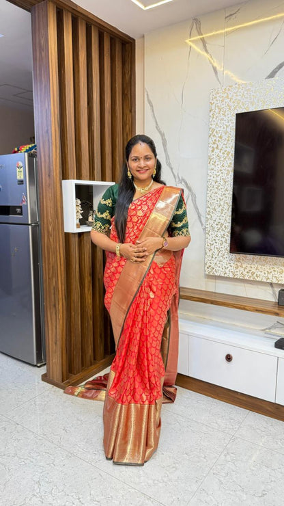 Red Special Semi Kanchi pattu saree
