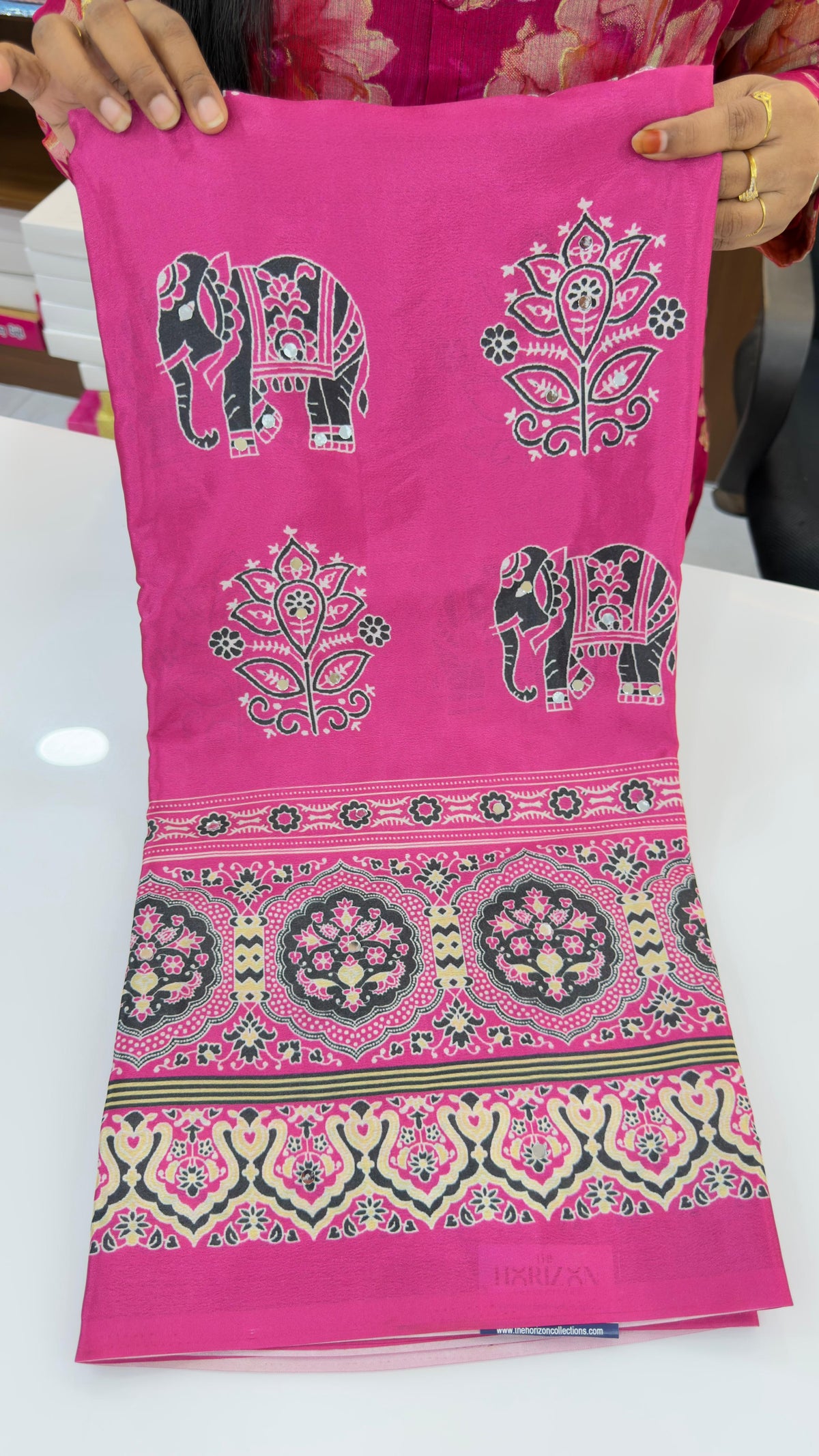 Satin Ajrakh sarees