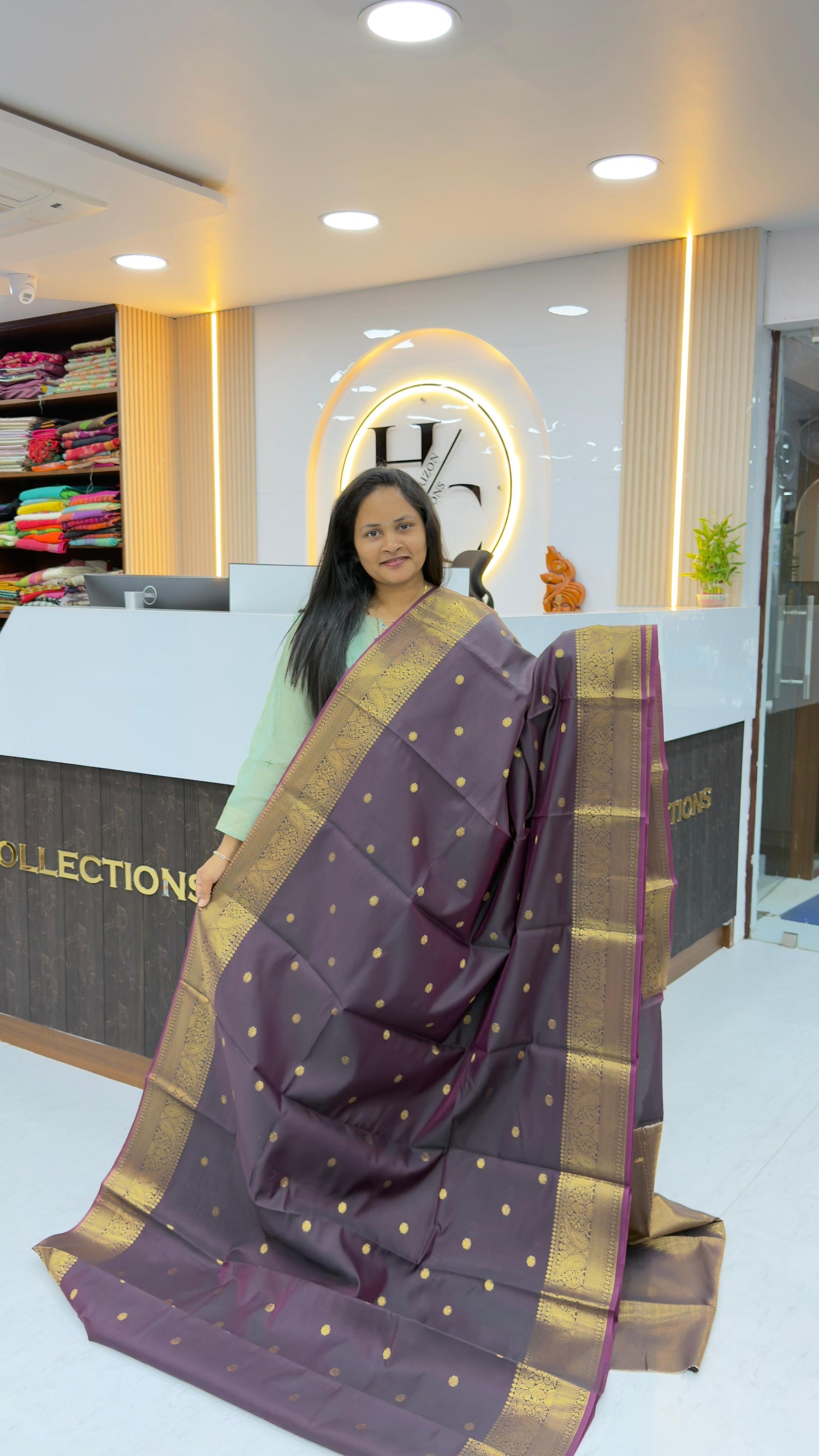 Dark wine soft silk saree
