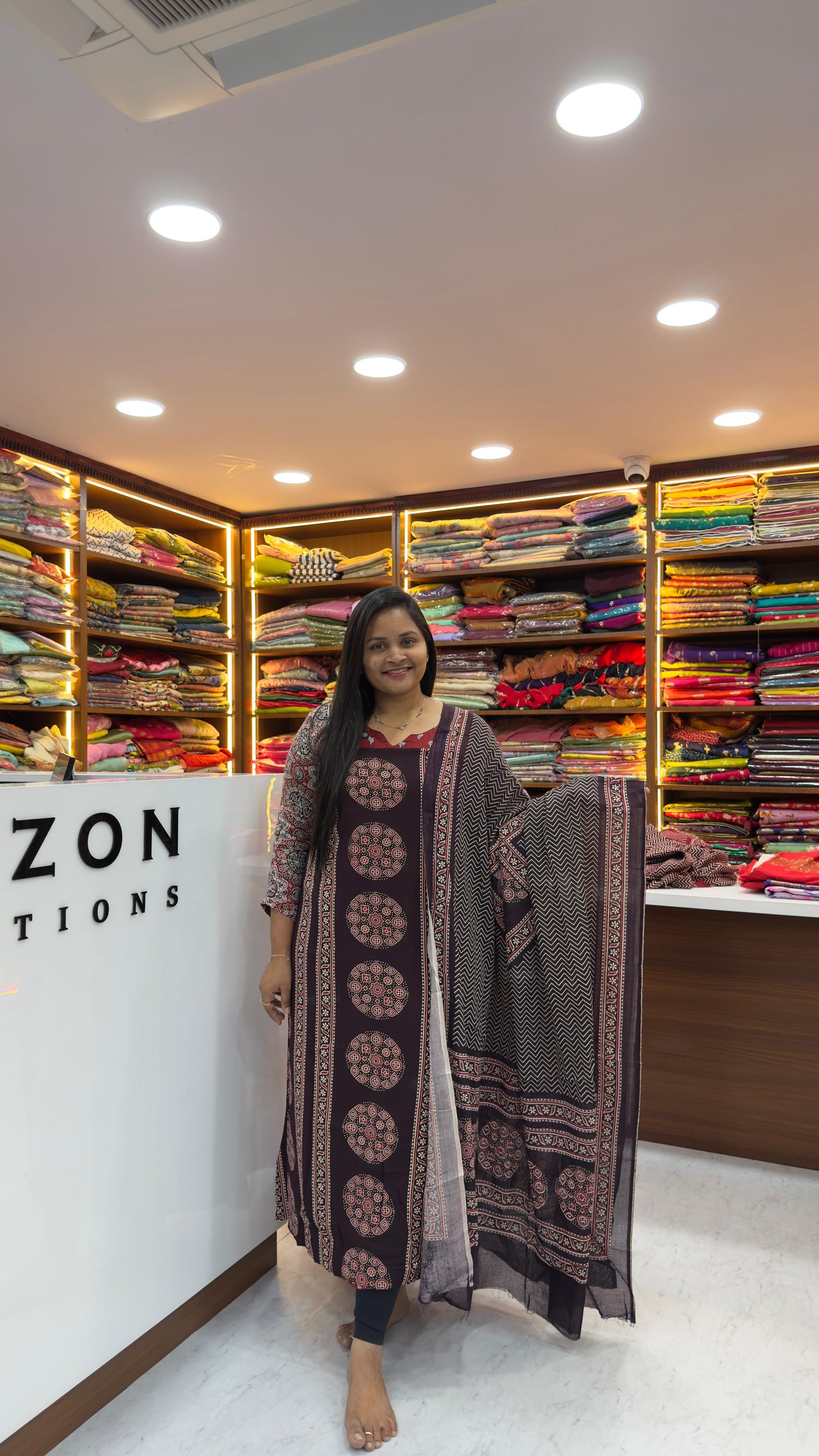 Ajrakh dress material