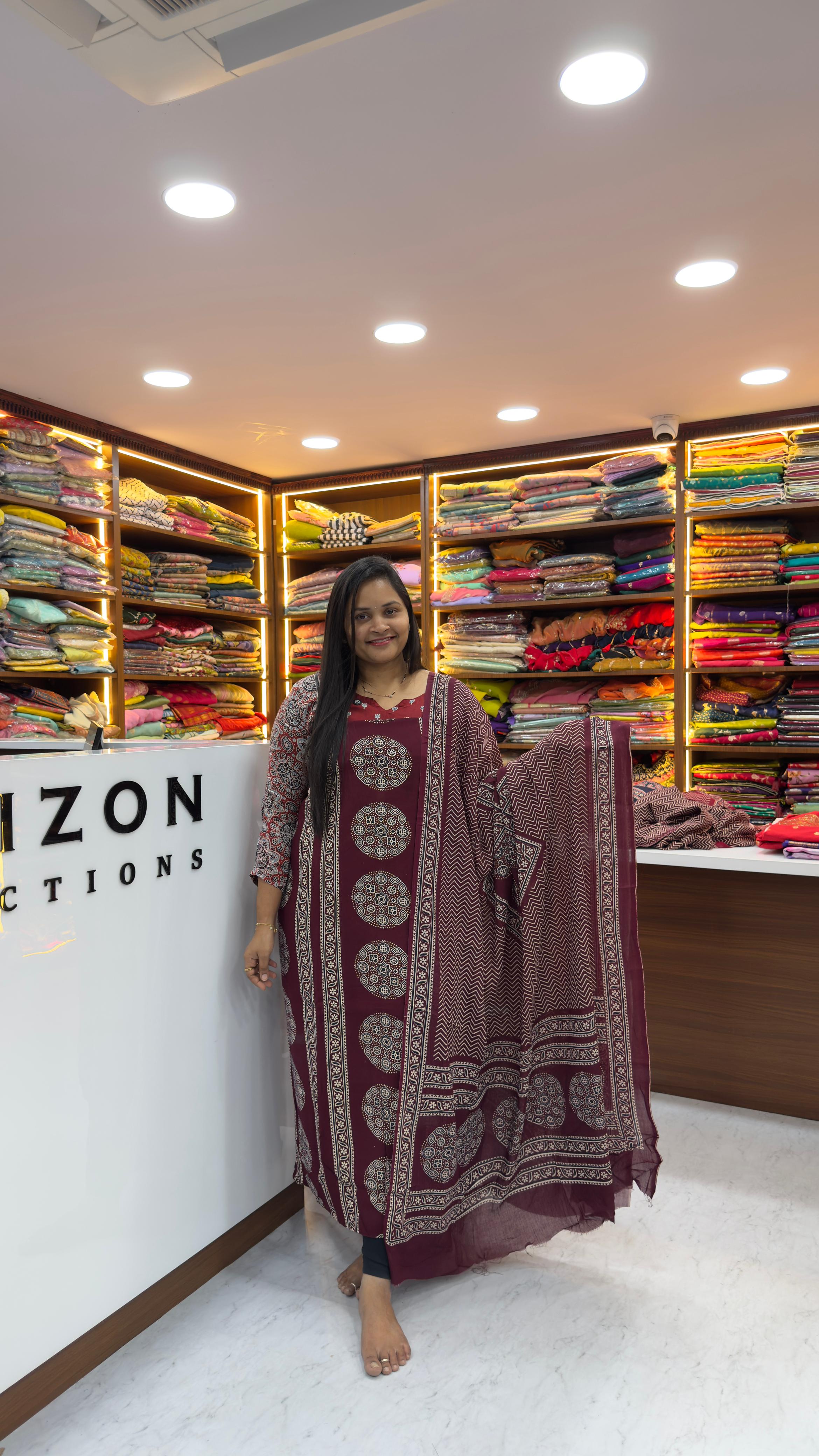 Ajrakh dress material