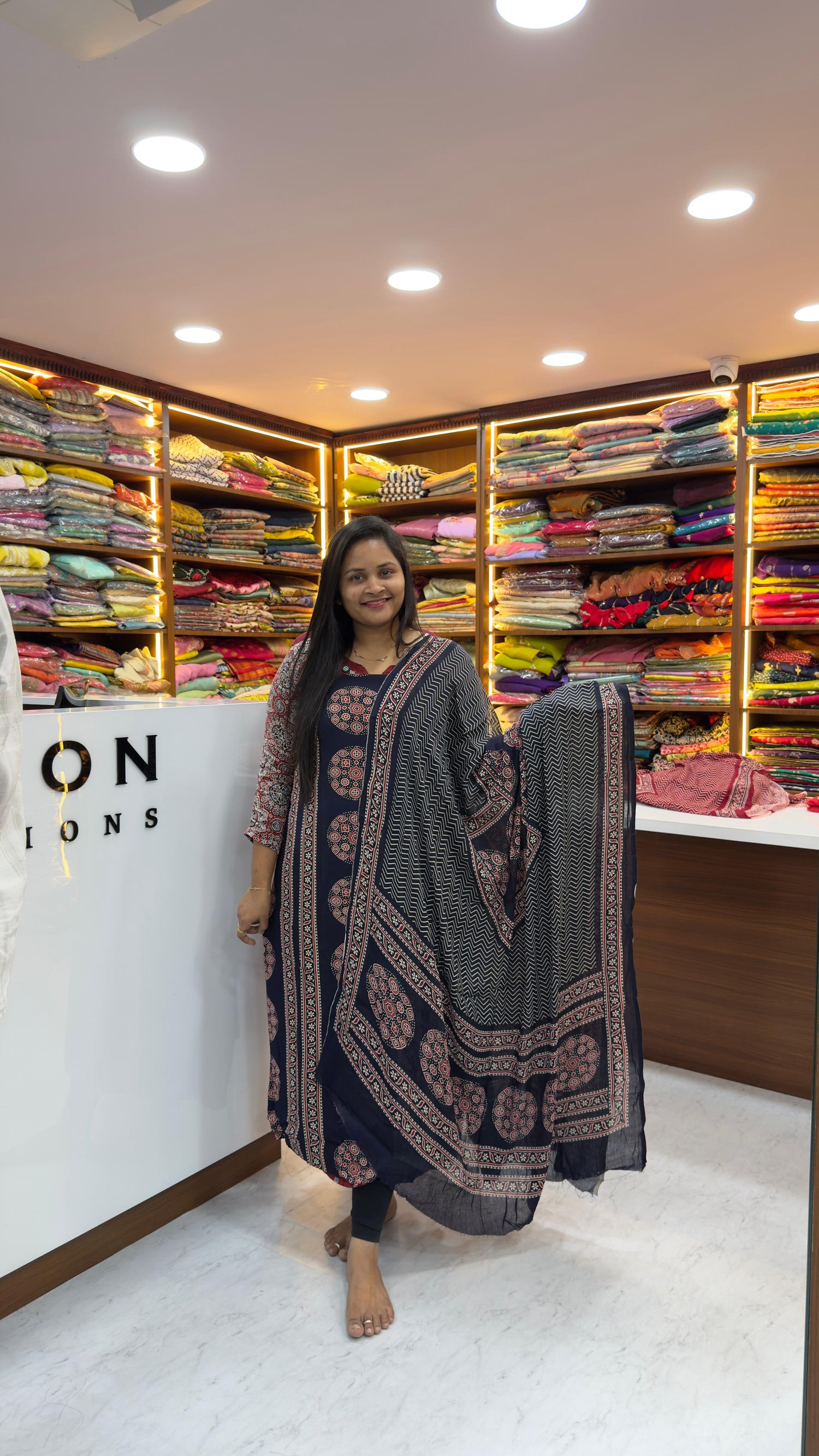 Ajrakh dress material