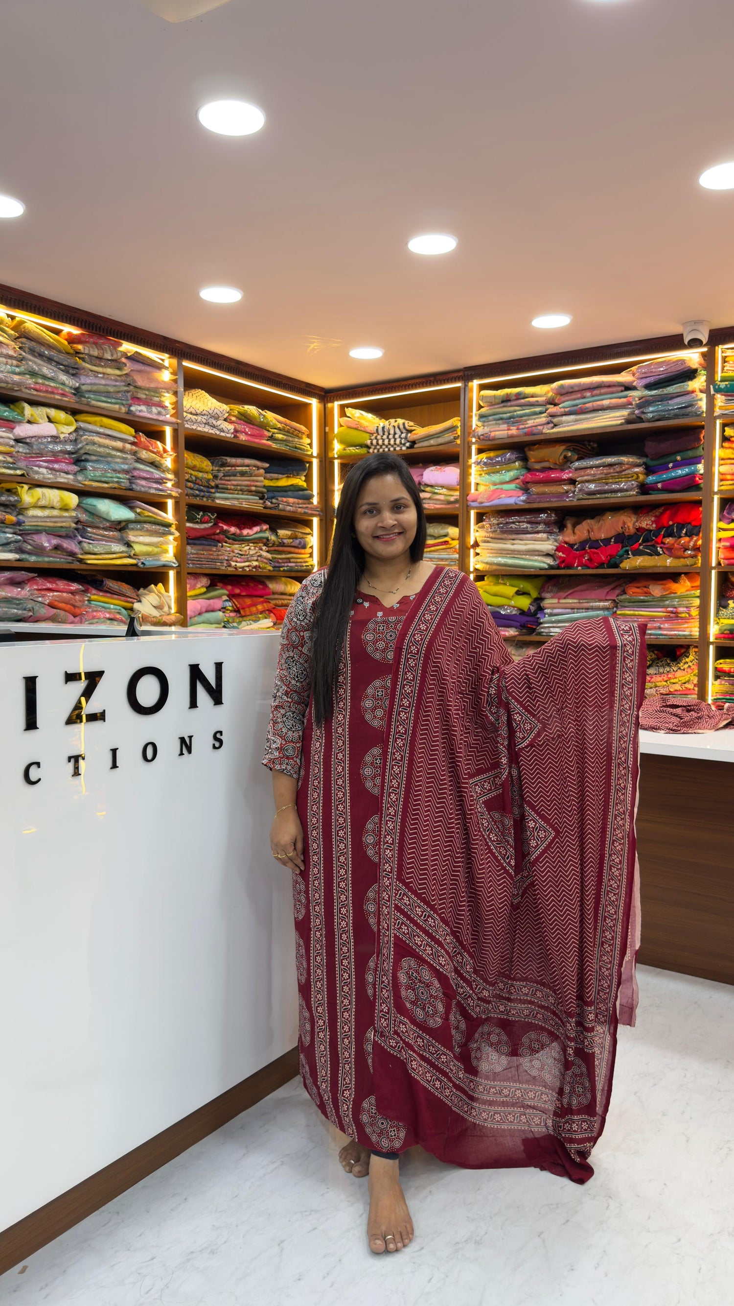 Ajrakh dress material