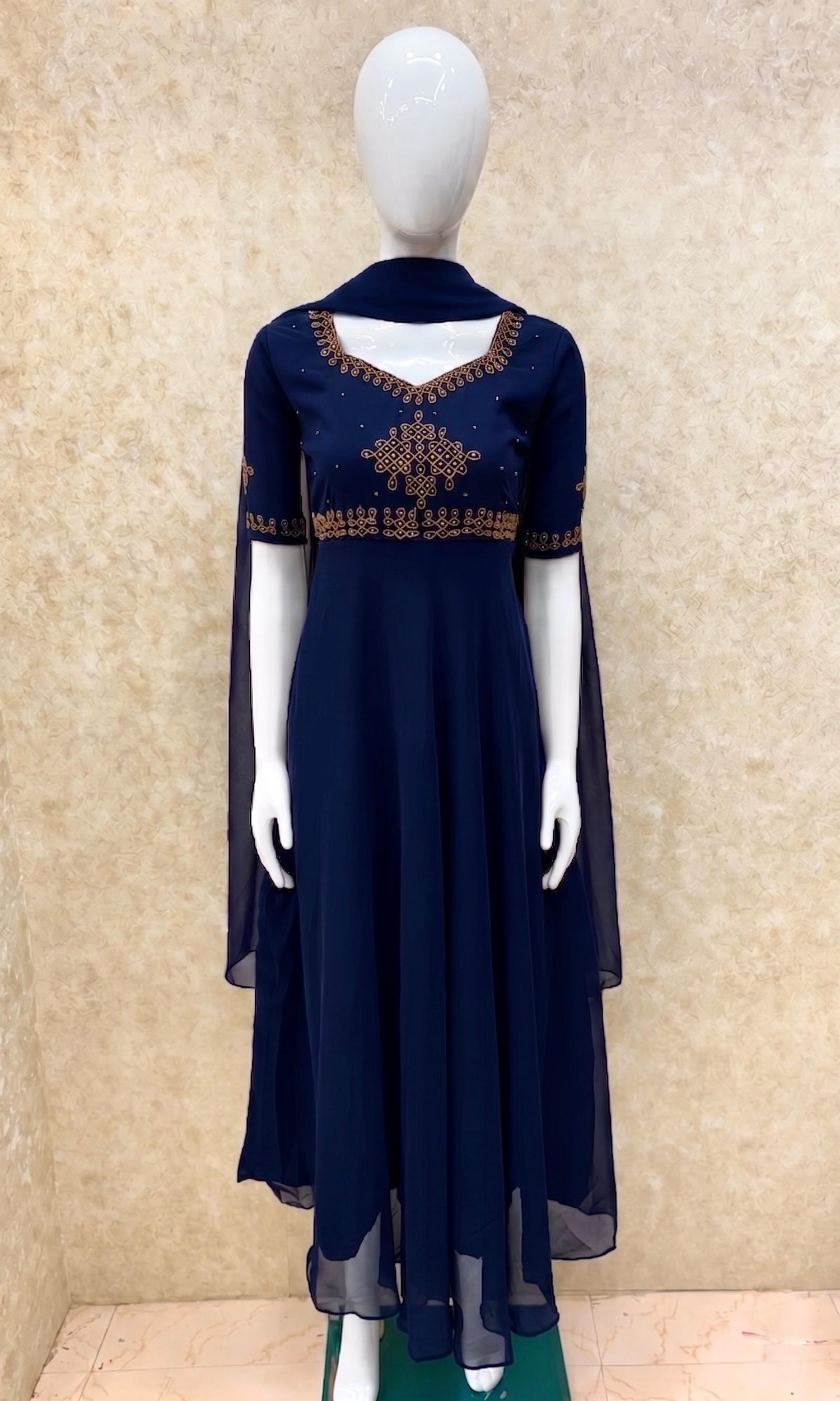 Georgette maggam work Anarkalis