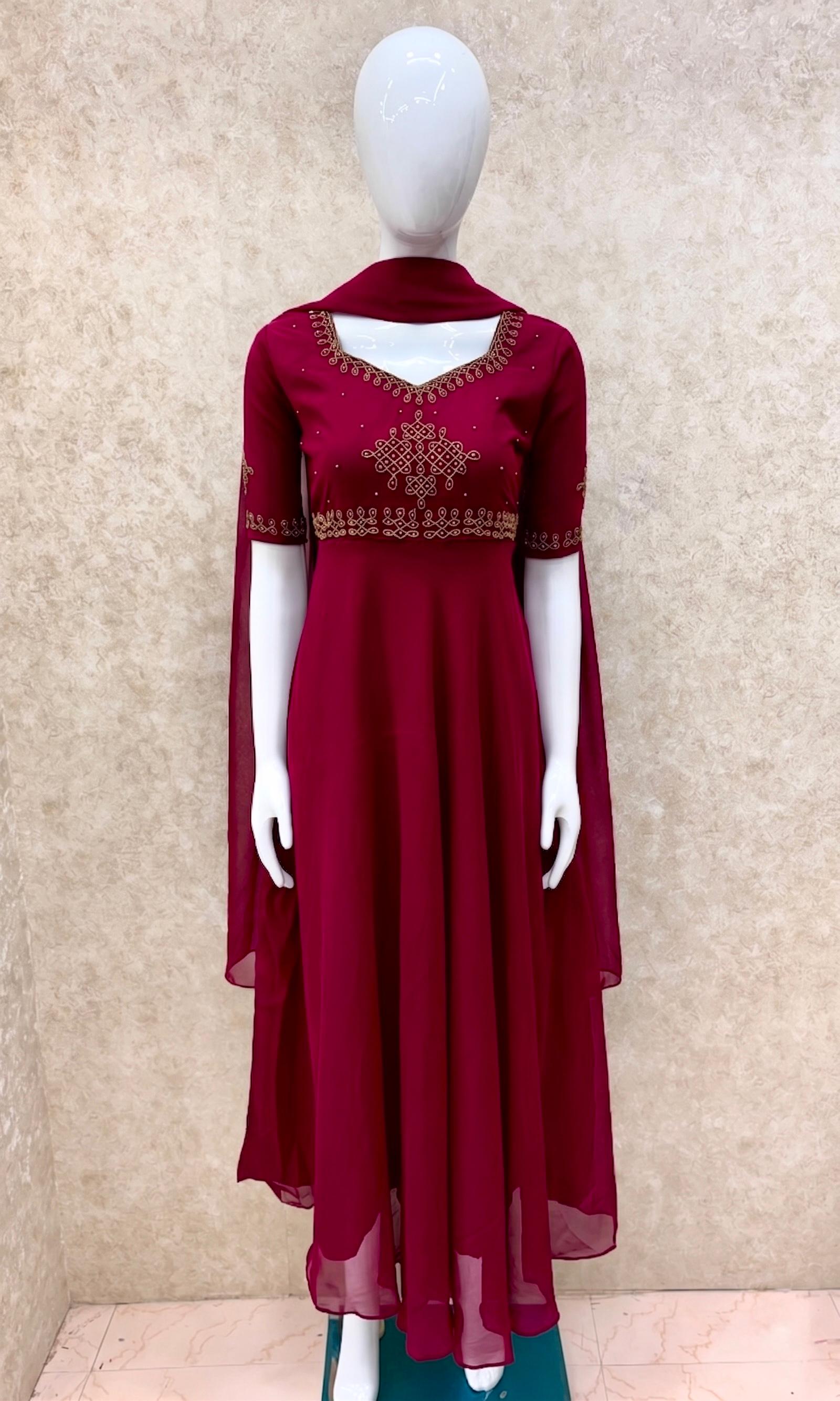 Georgette maggam work Anarkalis