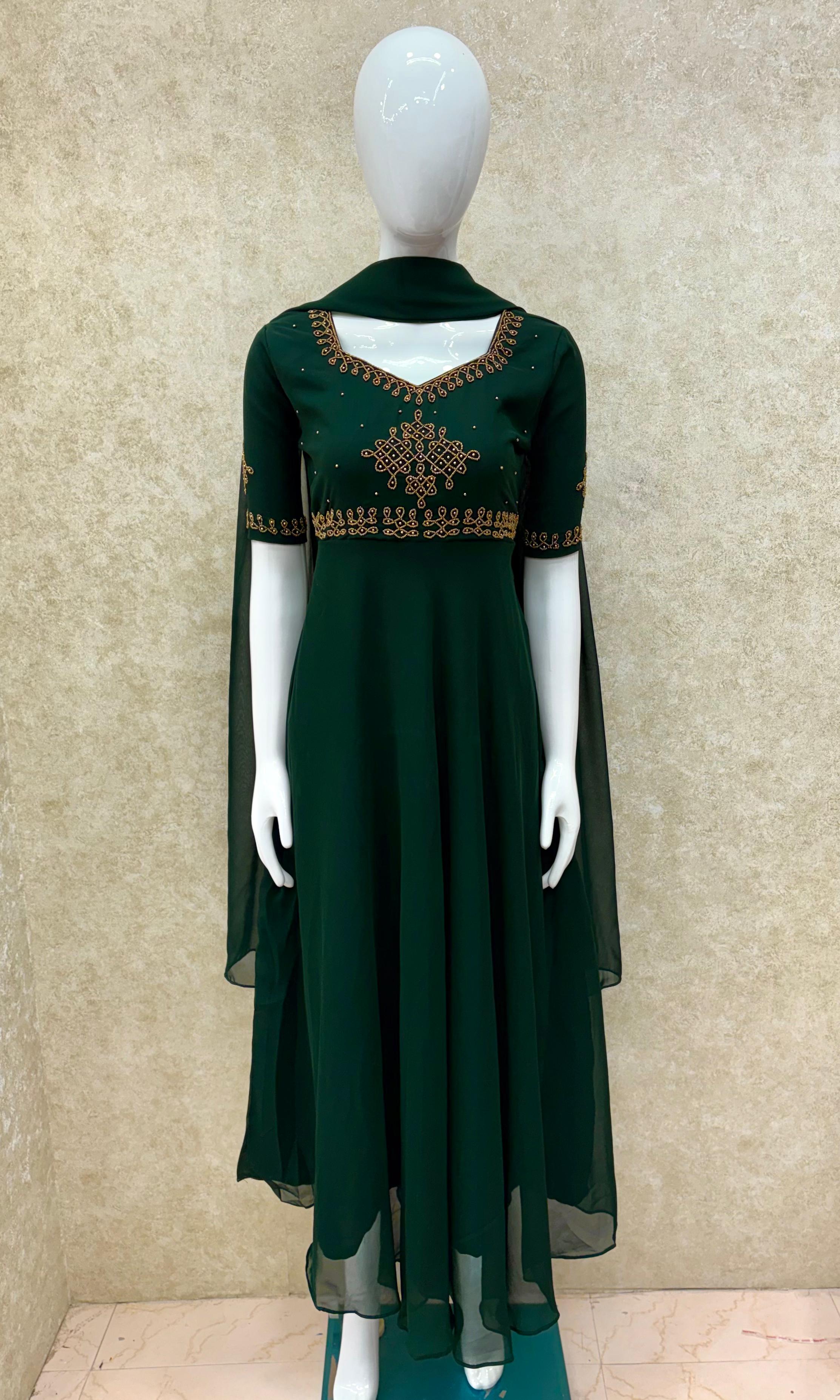 Georgette maggam work Anarkalis