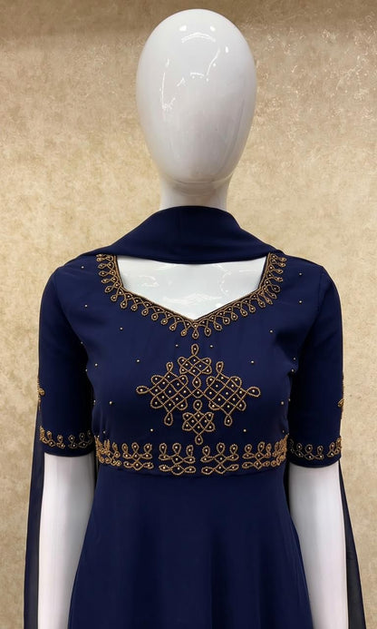 Georgette maggam work Anarkalis