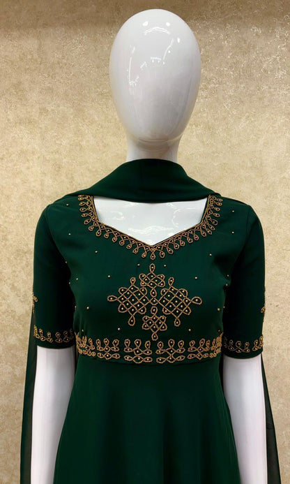 Georgette maggam work Anarkalis