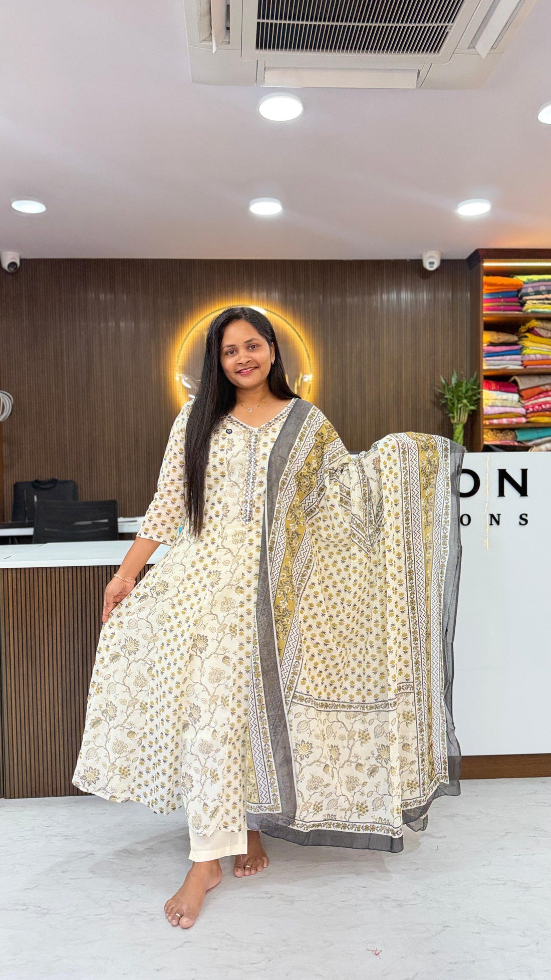 Premium pure mull cotton Anarkali