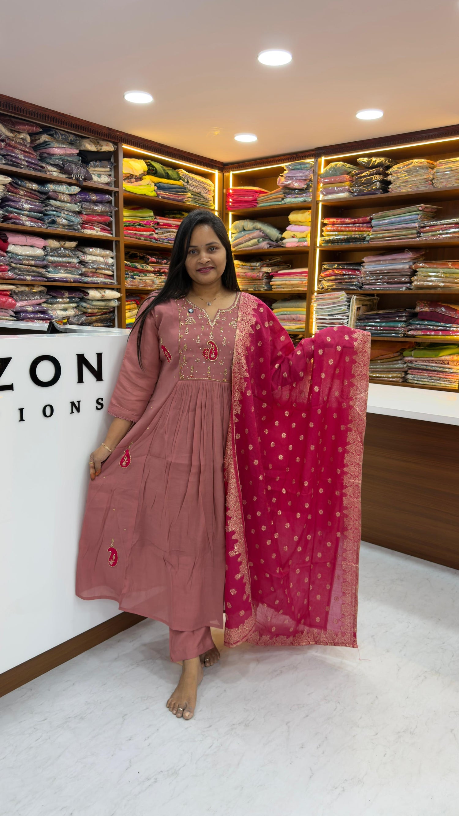 Mul Chanderi party wear dress