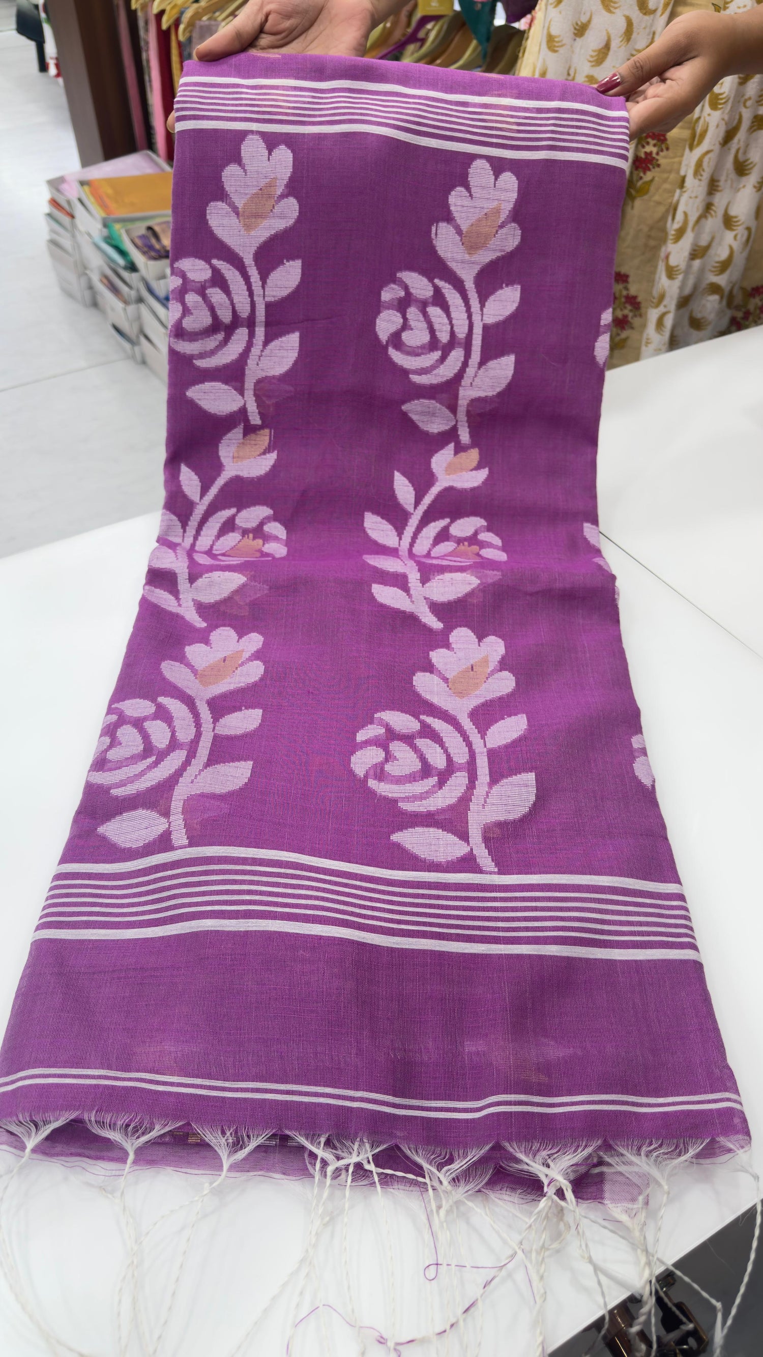 Jamdhani Jute weaving sarees