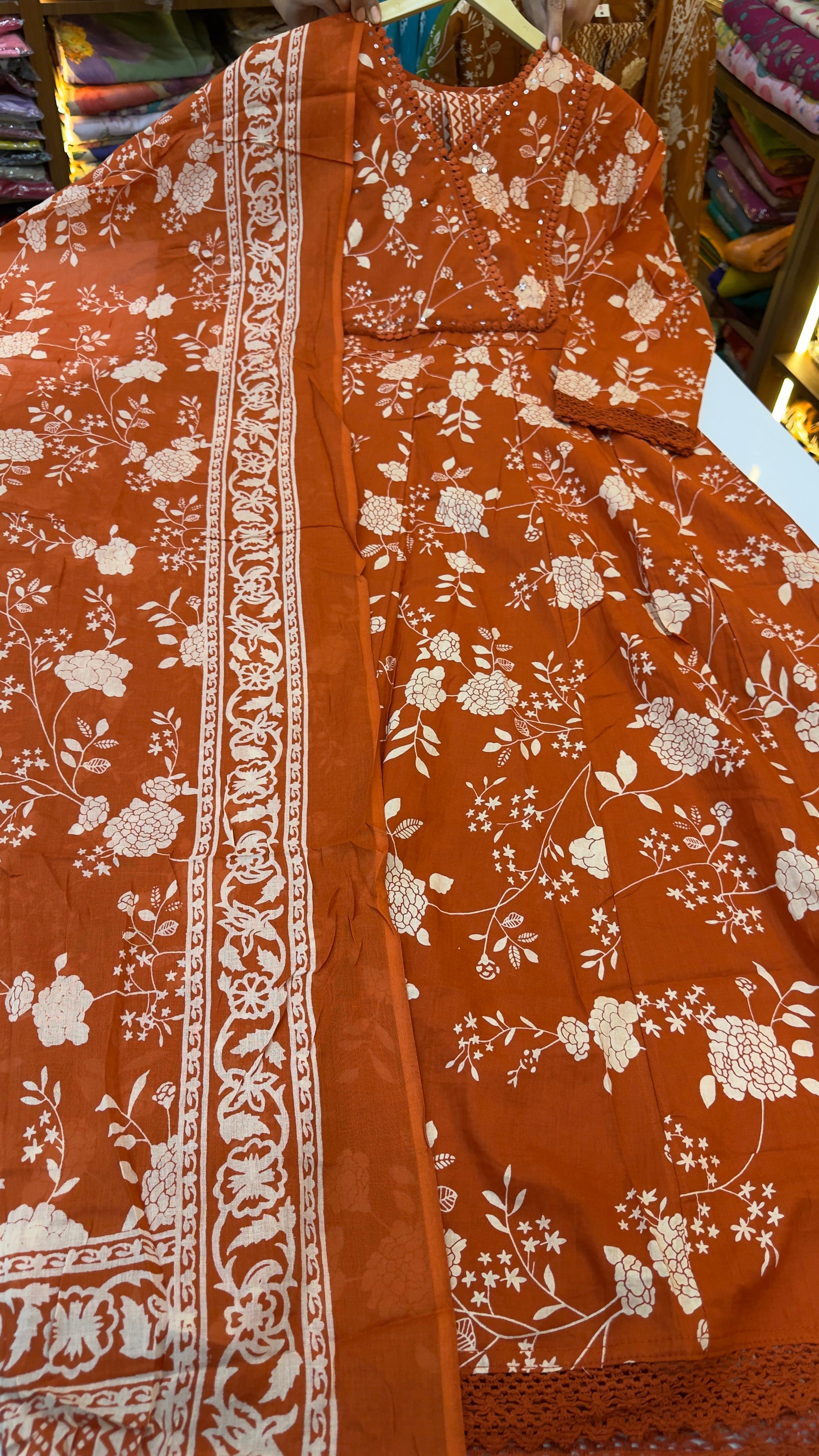 Malai Cotton Anarkali Dress