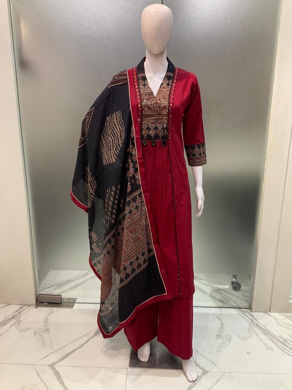 Premium Cotton Ajrakh pattern 3 Piece set