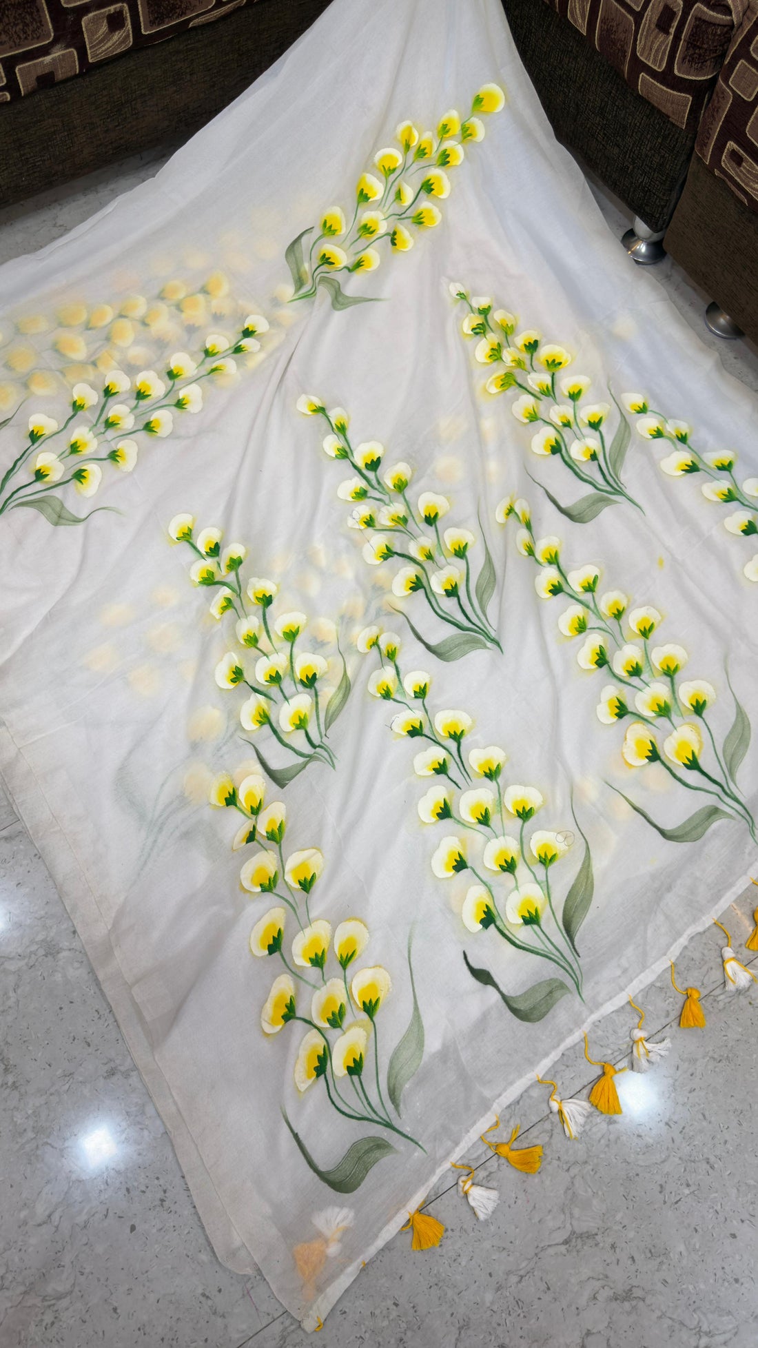 Mull cottons with brush paint