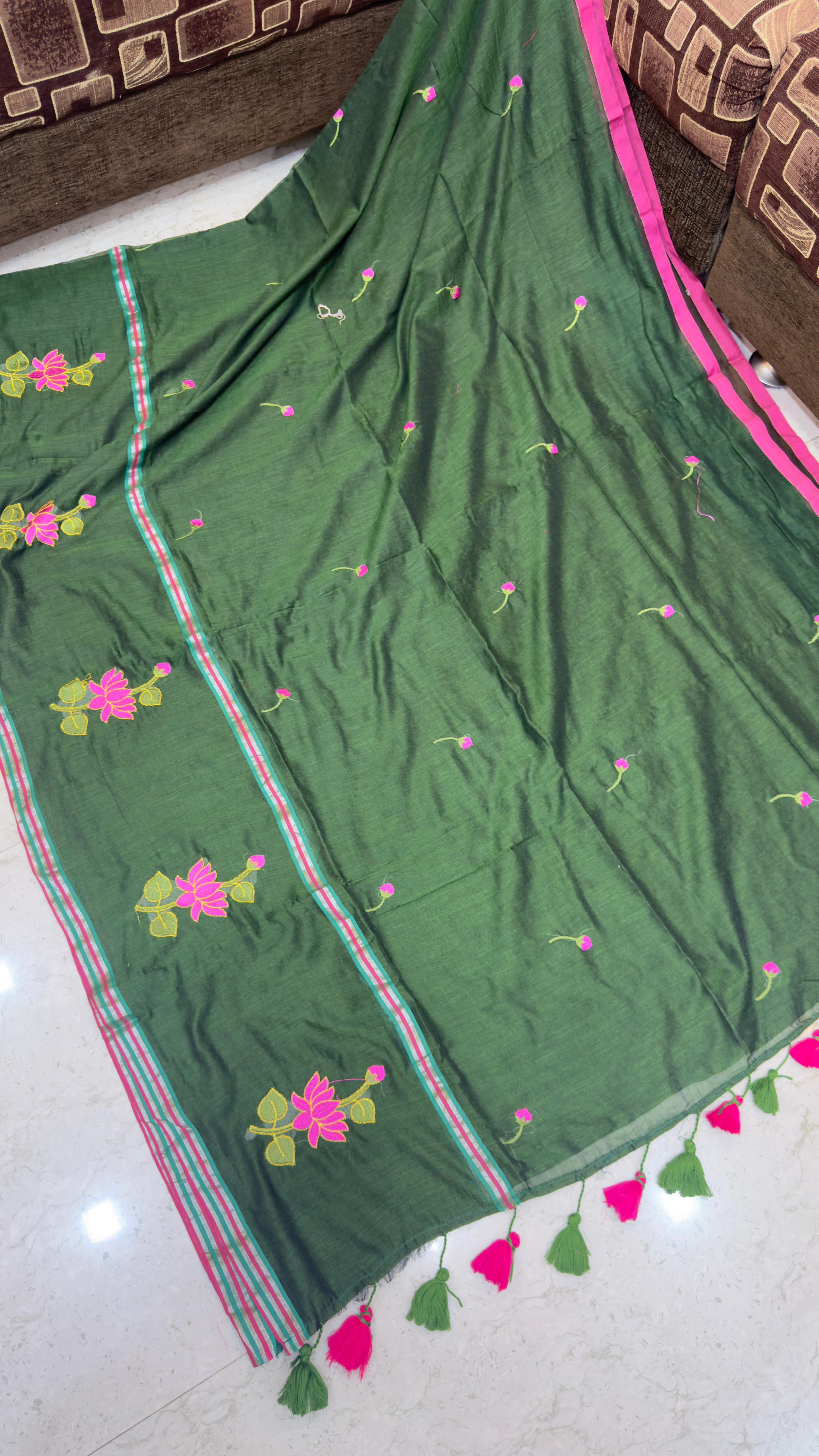 Mull cotton with embroidery