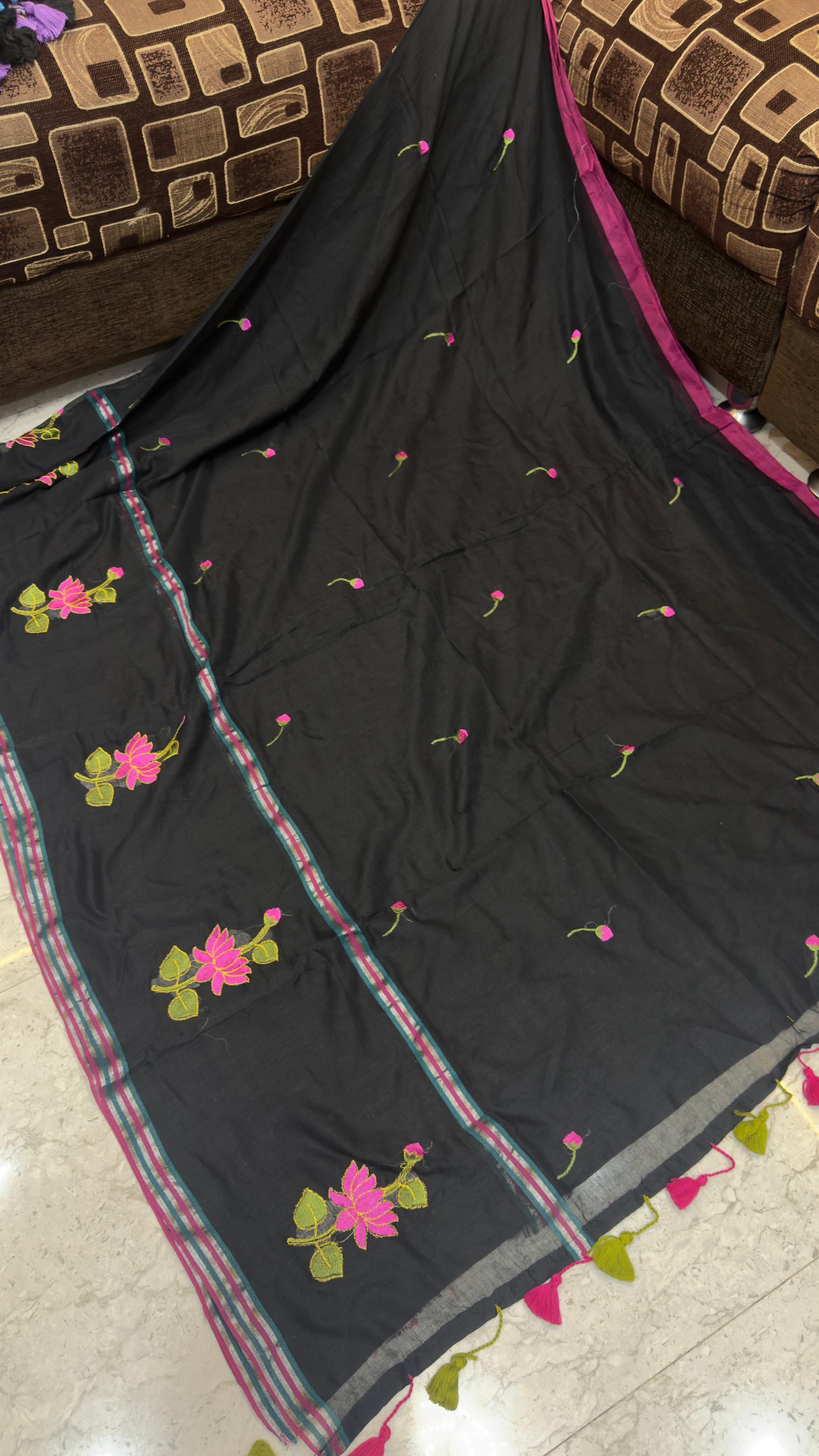Mull cotton with embroidery