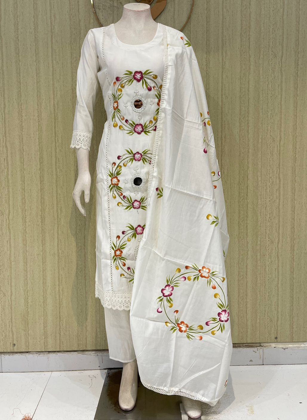 Hand Paint Design with Maggam work