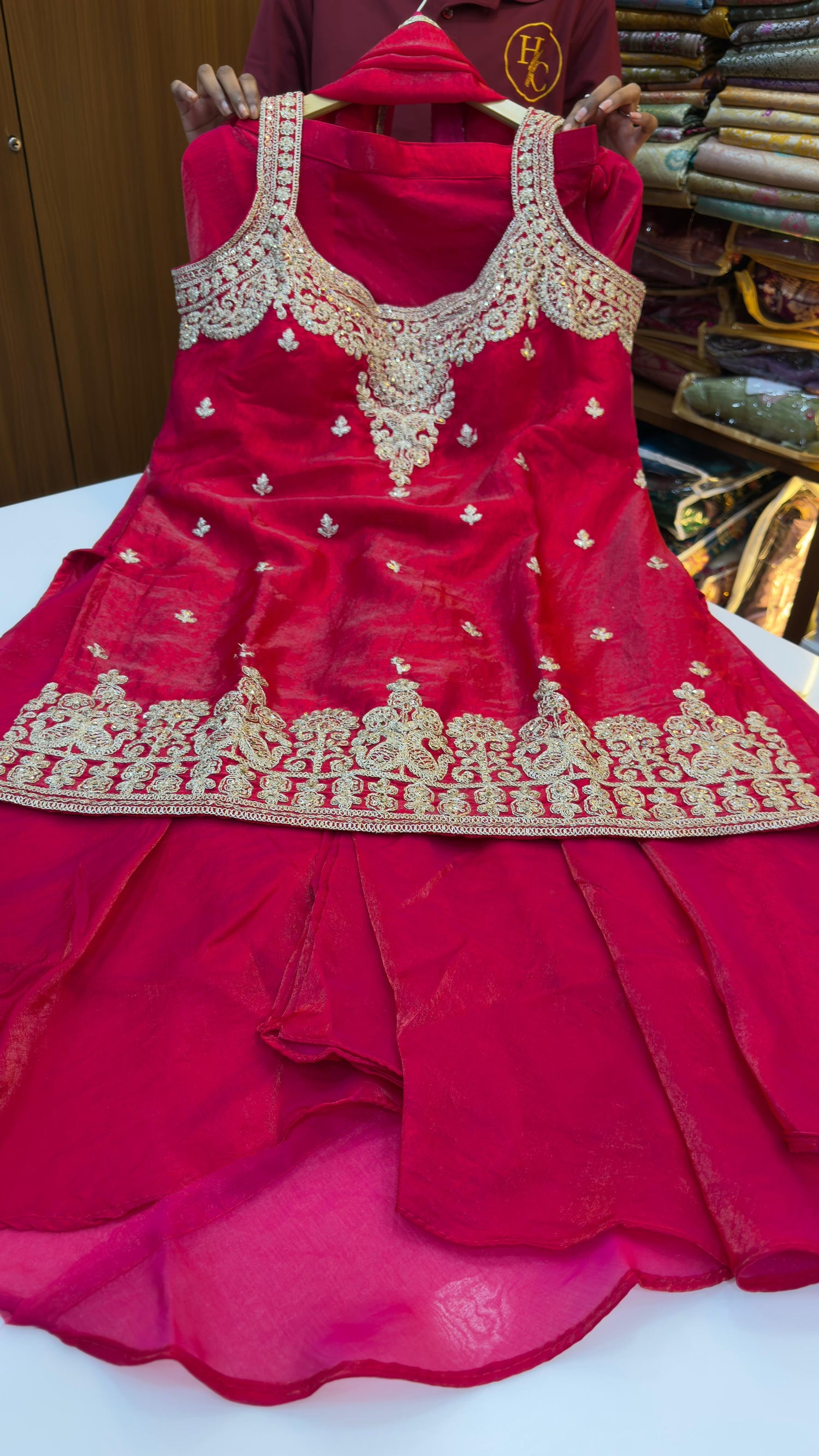 Pink shimmer Sharara