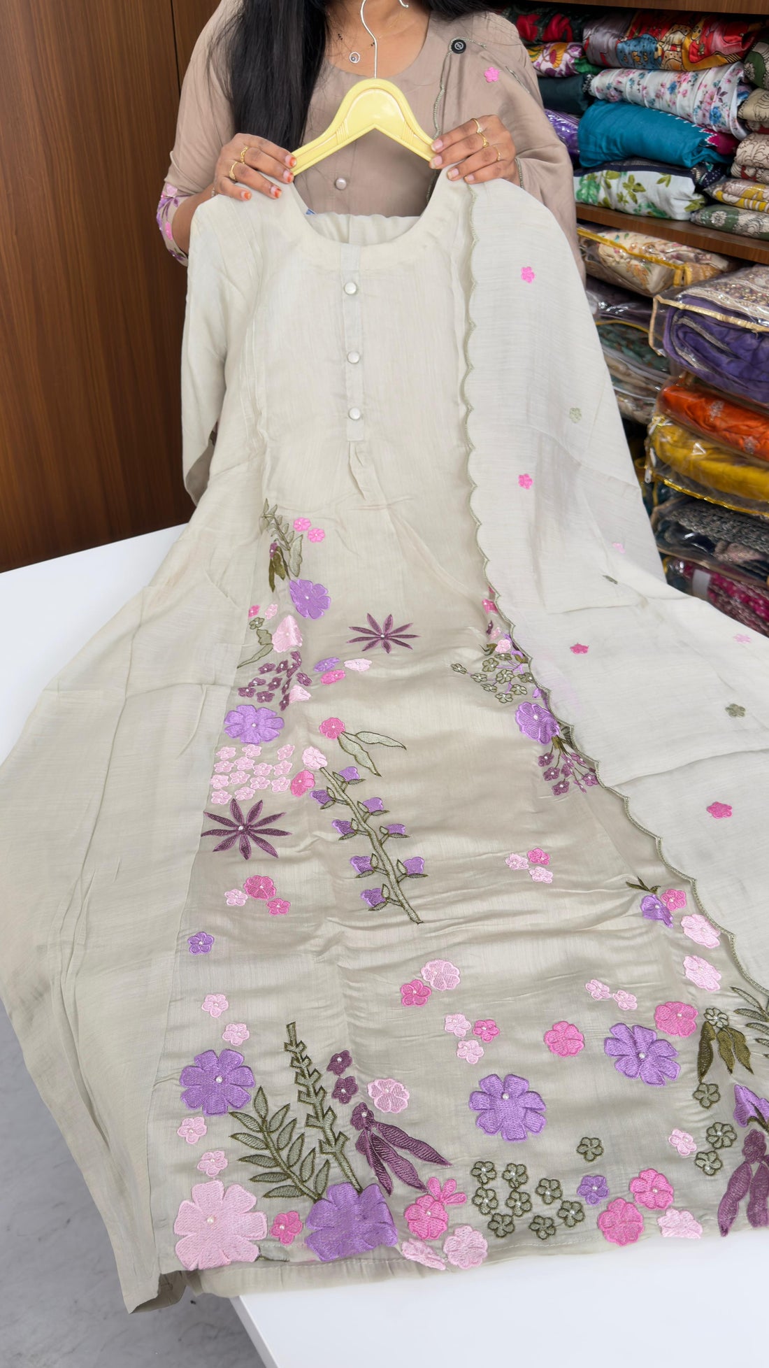Mul Chanderi 3 piece set