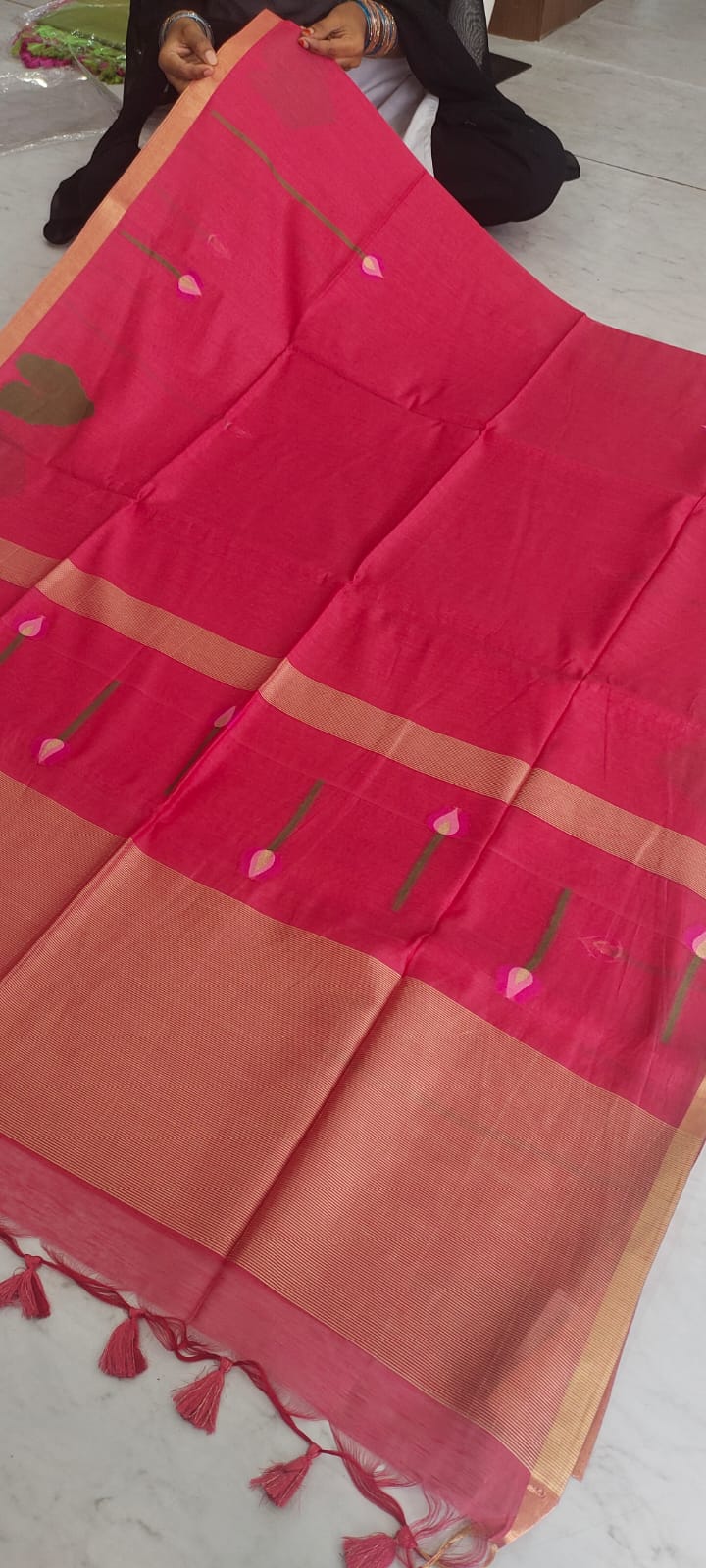 Budget range Muslin jamdhani inspired sarees