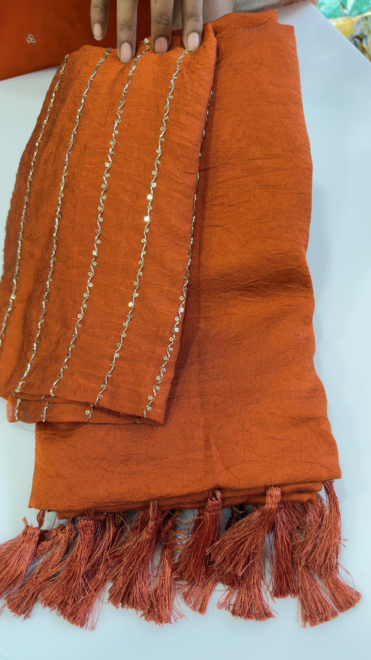 Plain crush party wear saree