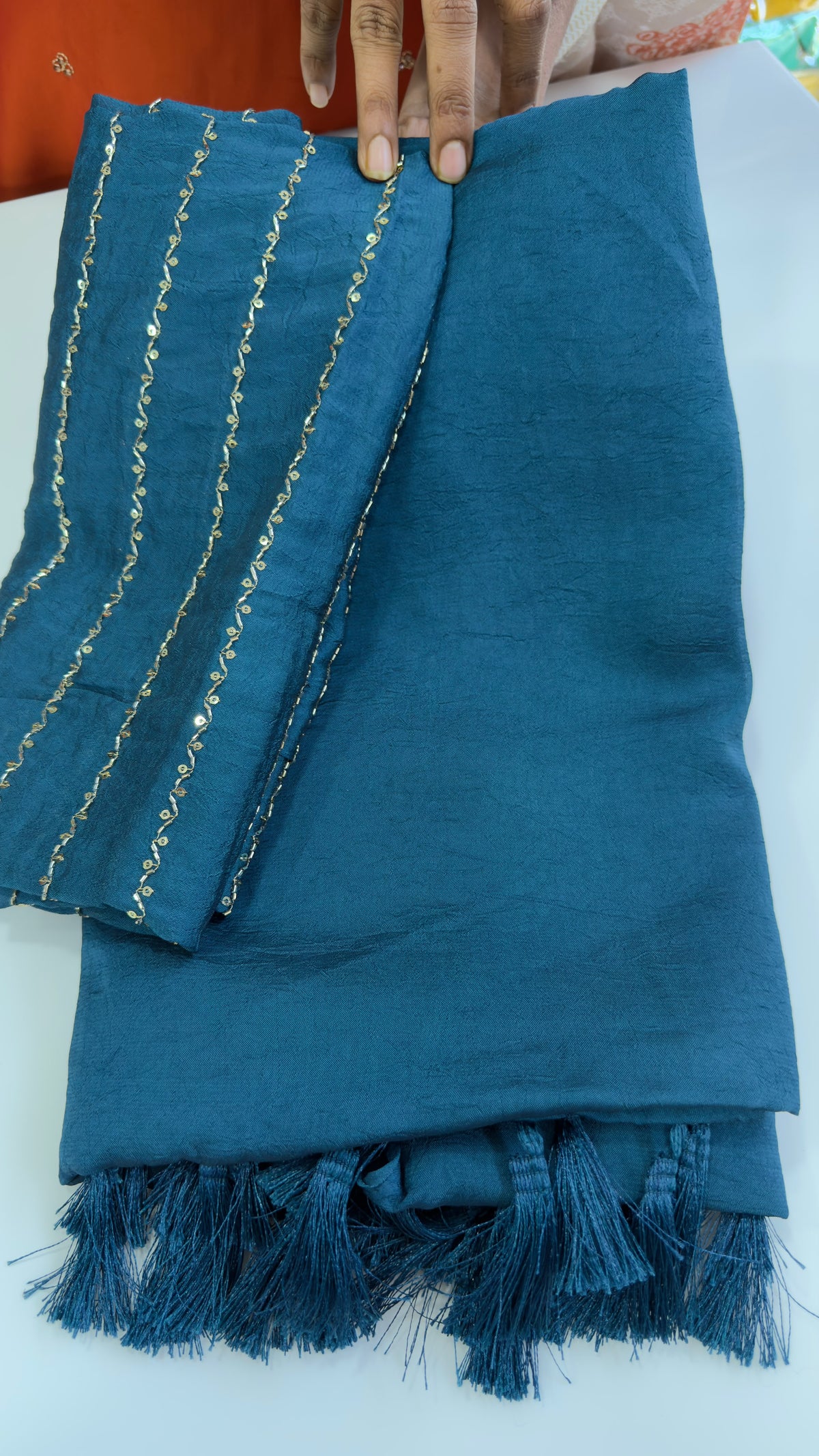 Plain crush party wear saree