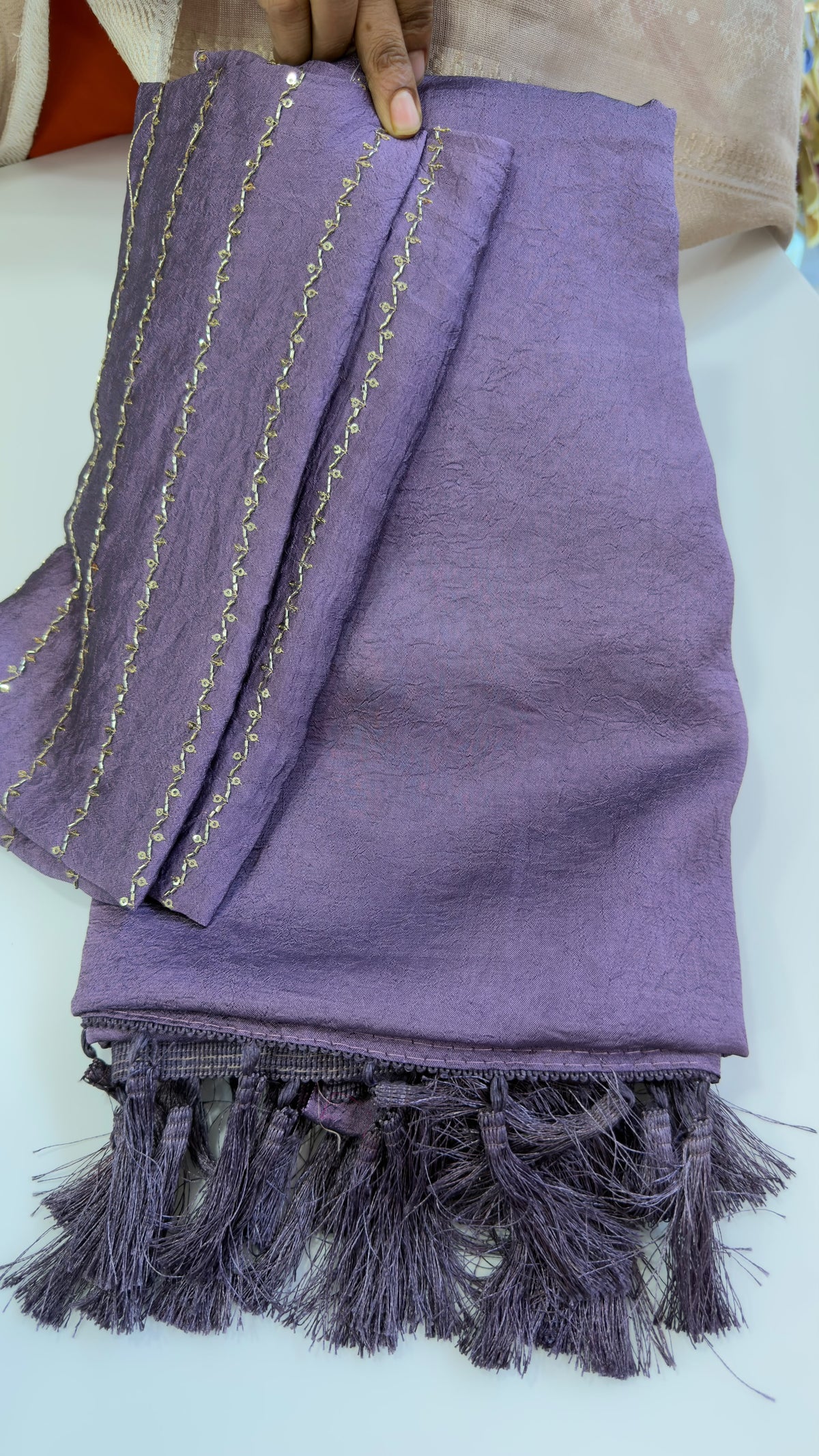 Plain crush party wear saree
