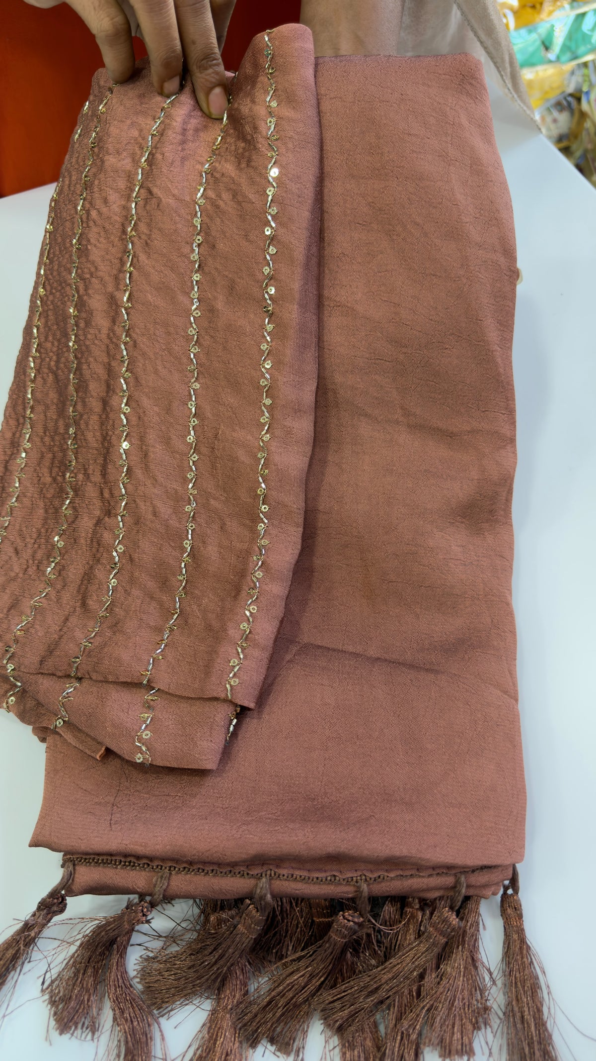 Plain crush party wear saree