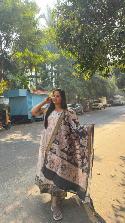 Kalamkari Anarkali along with duppata