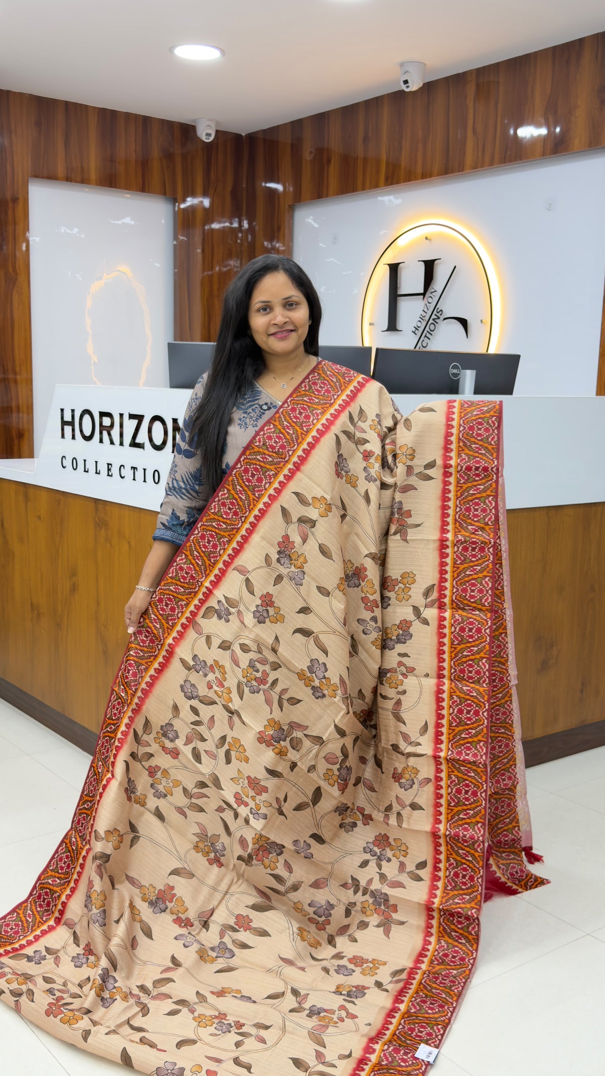Jute Tussar Sarees with Patola Design