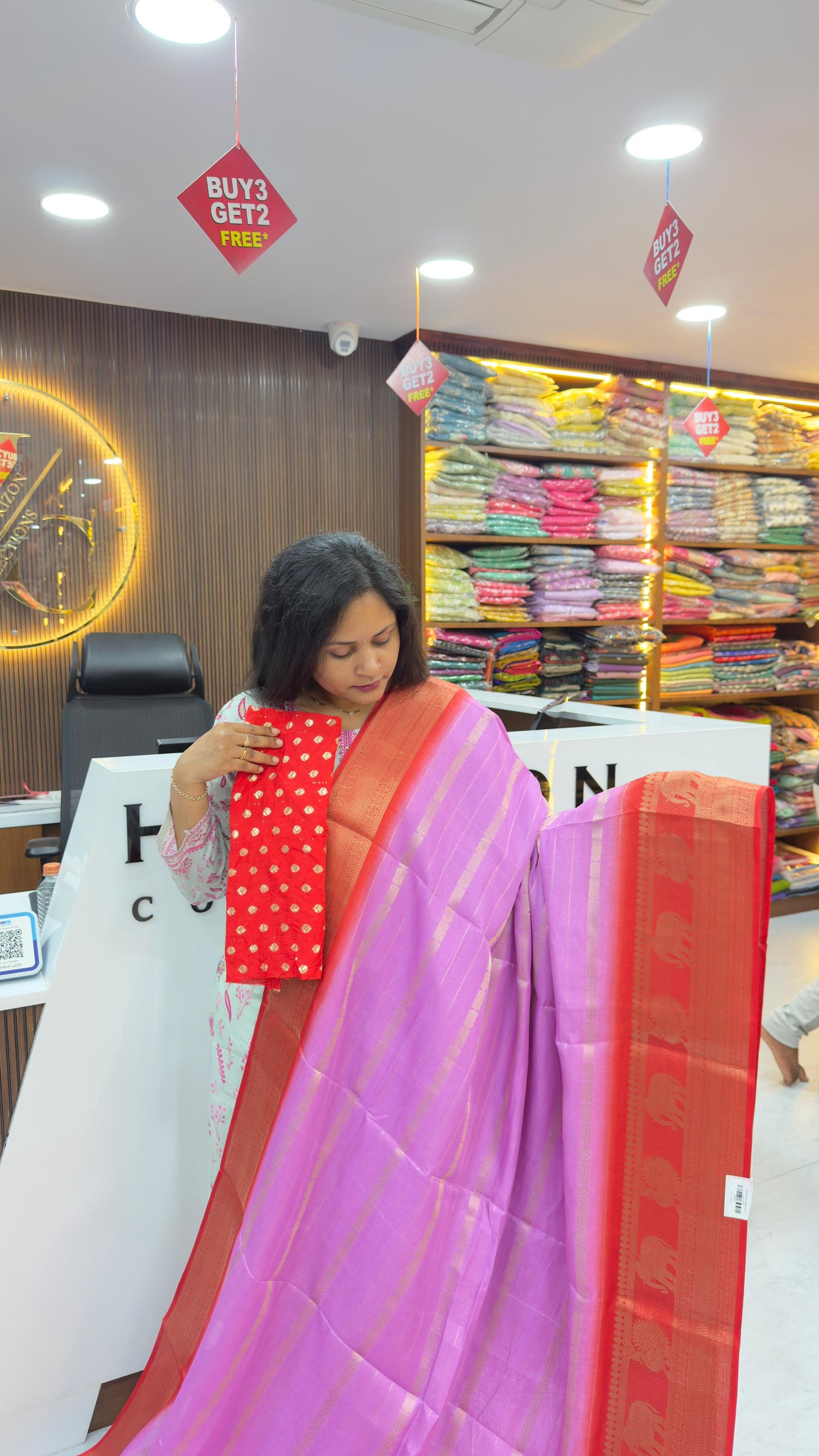 Lavender Red Dharmavaram Silk