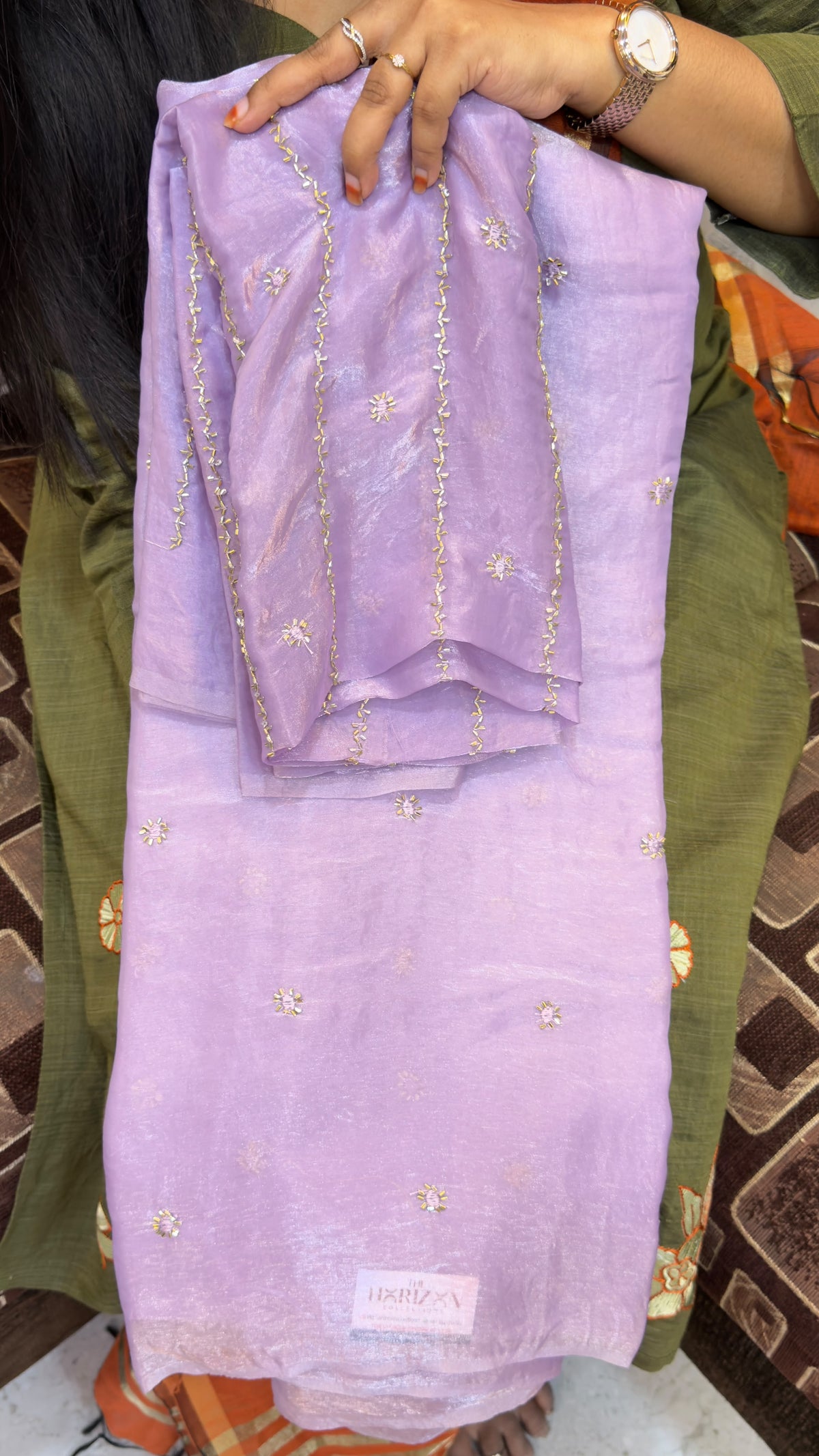 Space silk sarees with work