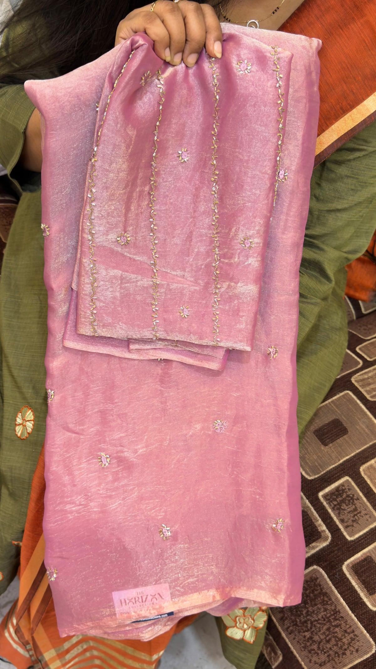 Space silk sarees with work