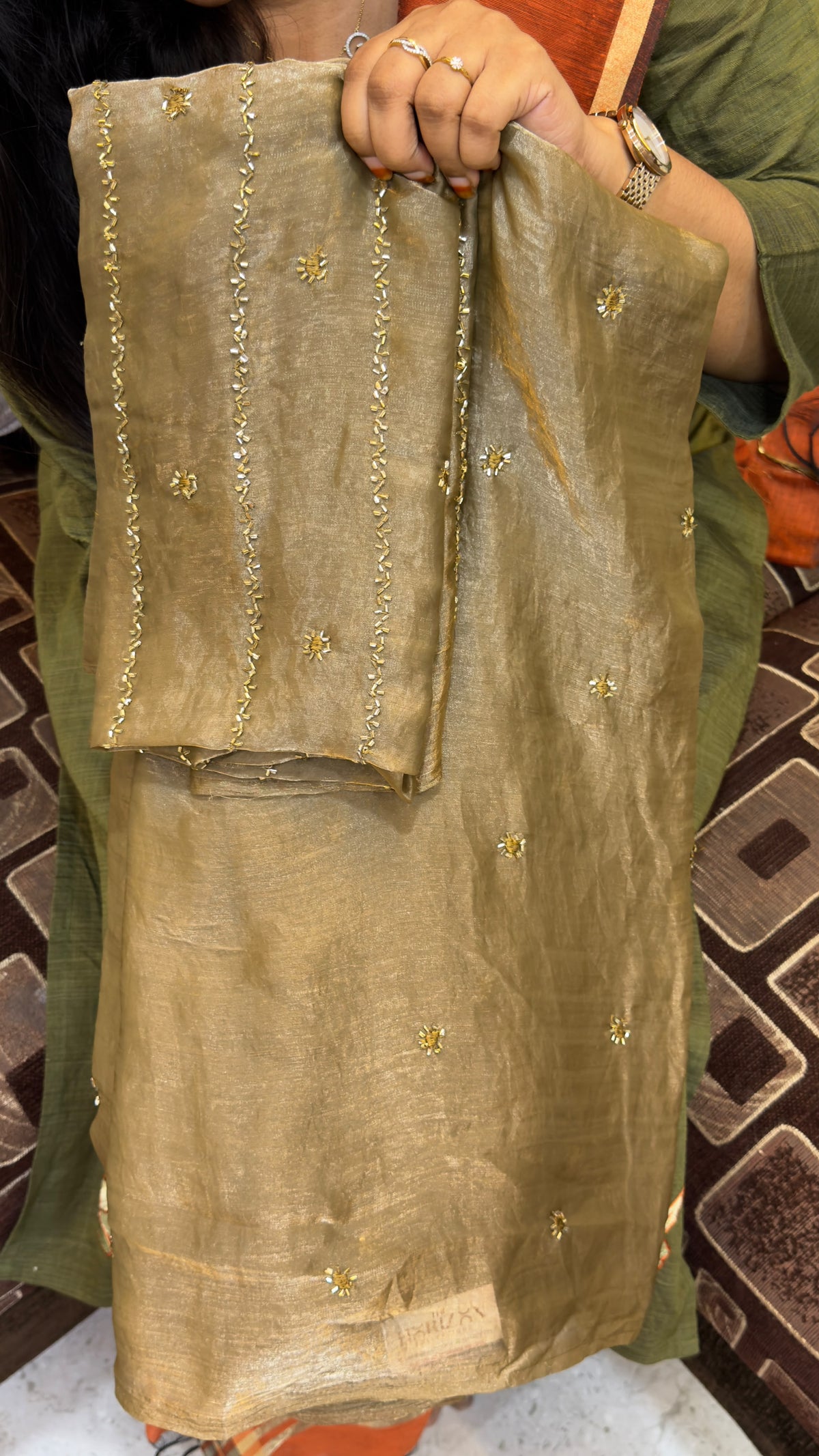 Space silk sarees with work