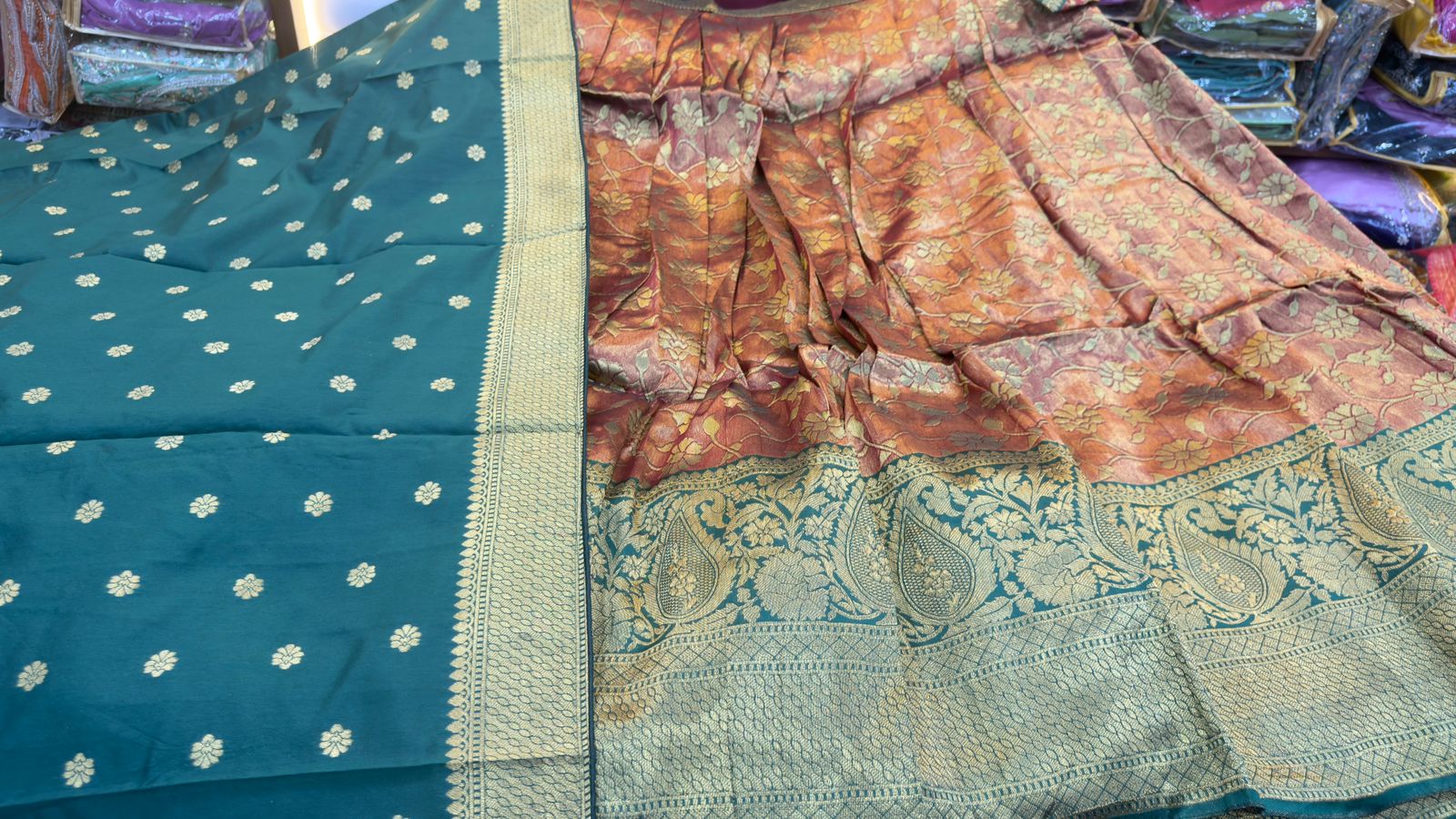Banarasi lehengas in Kanchi Style