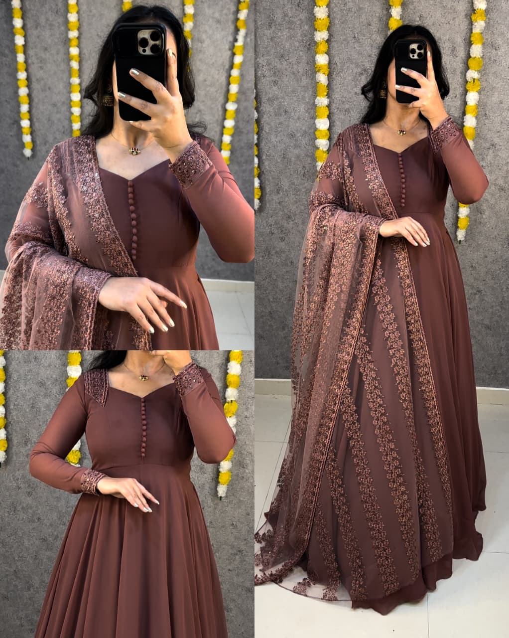 Party wear Gown With Dupatta