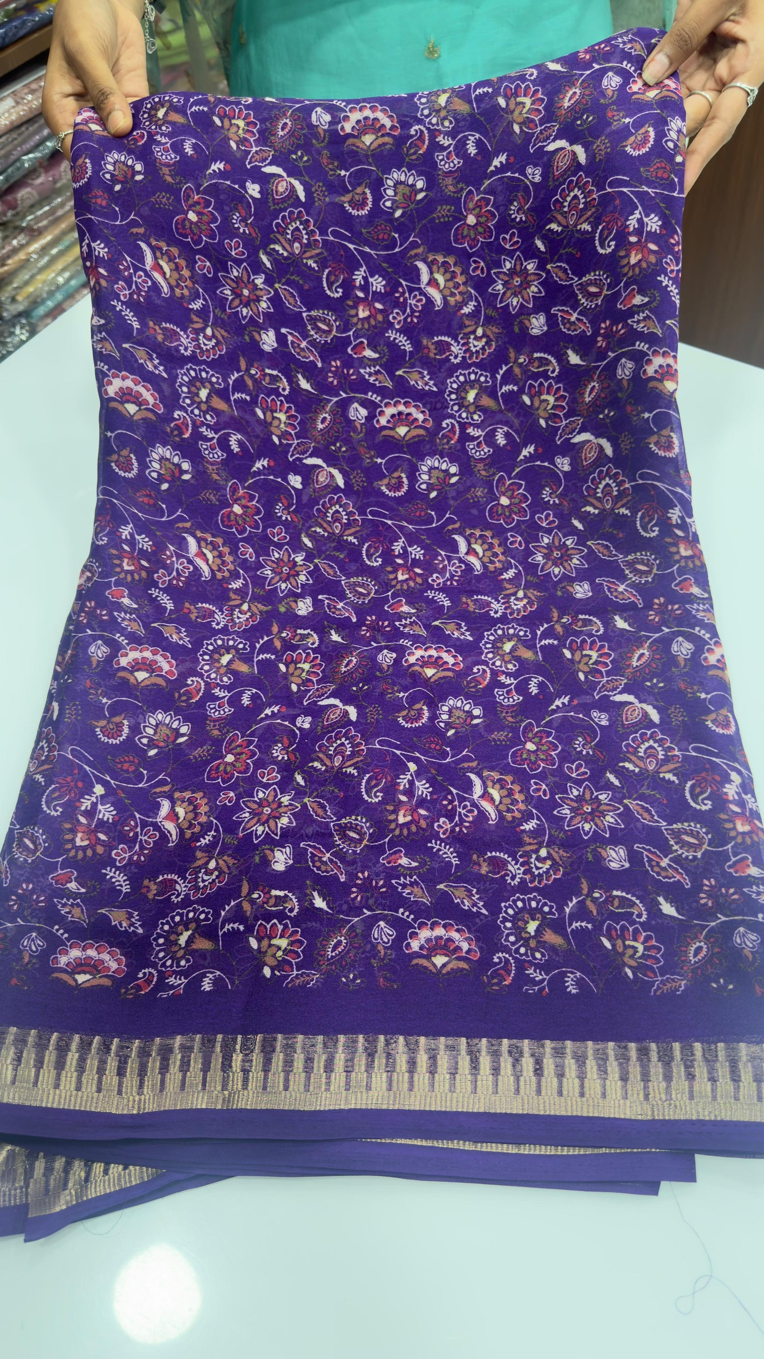 Light weight floral marshmallow saree