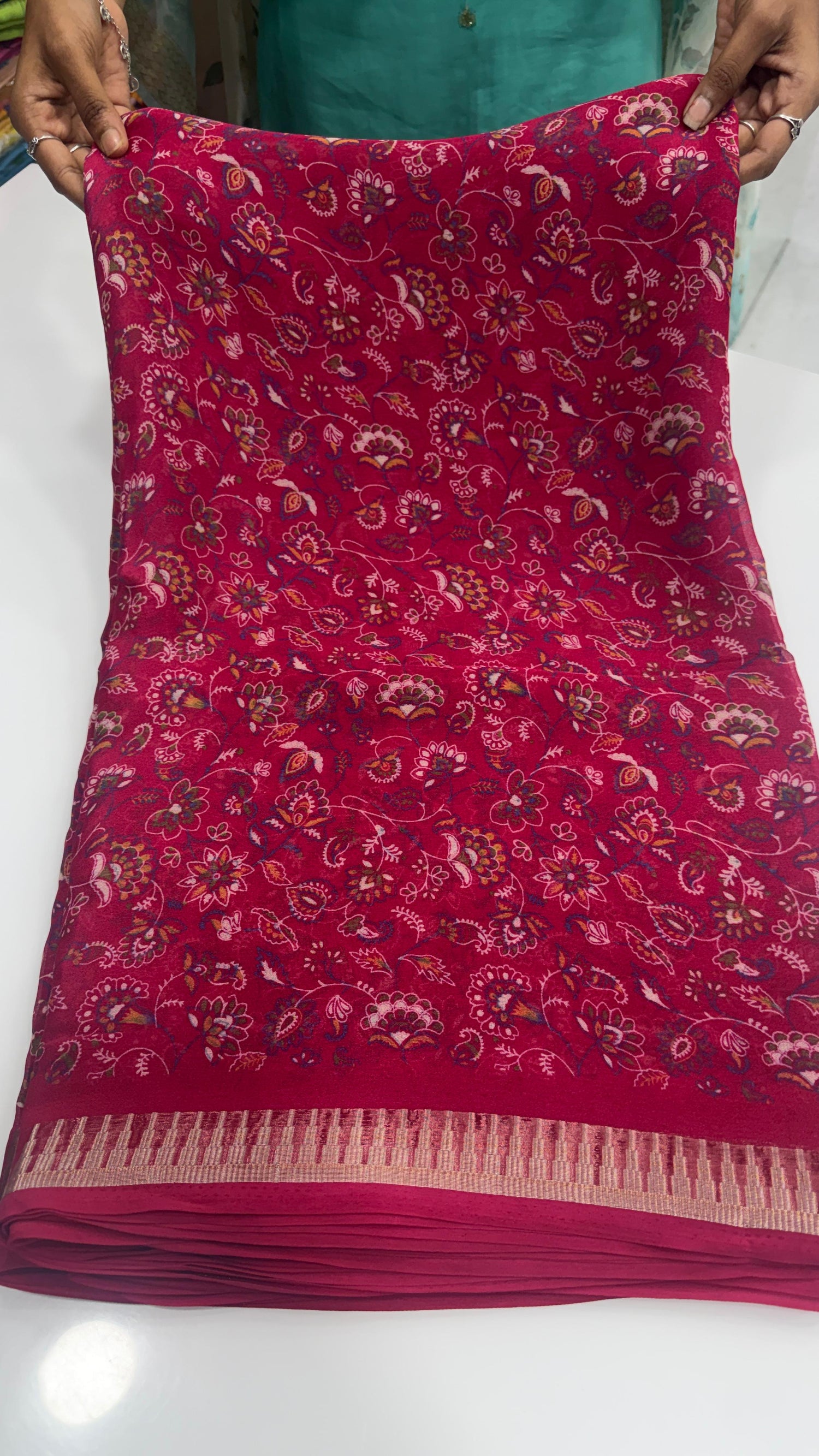 Light weight floral marshmallow saree