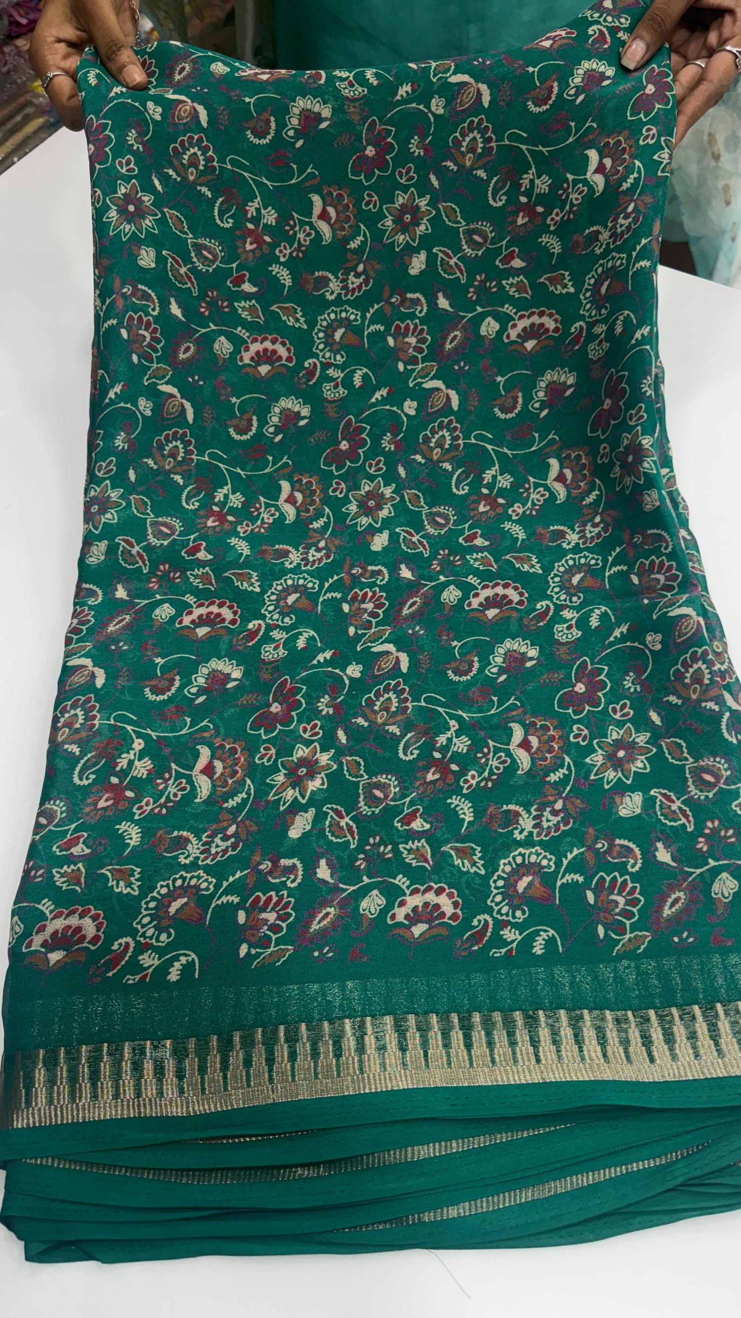 Light weight floral marshmallow saree