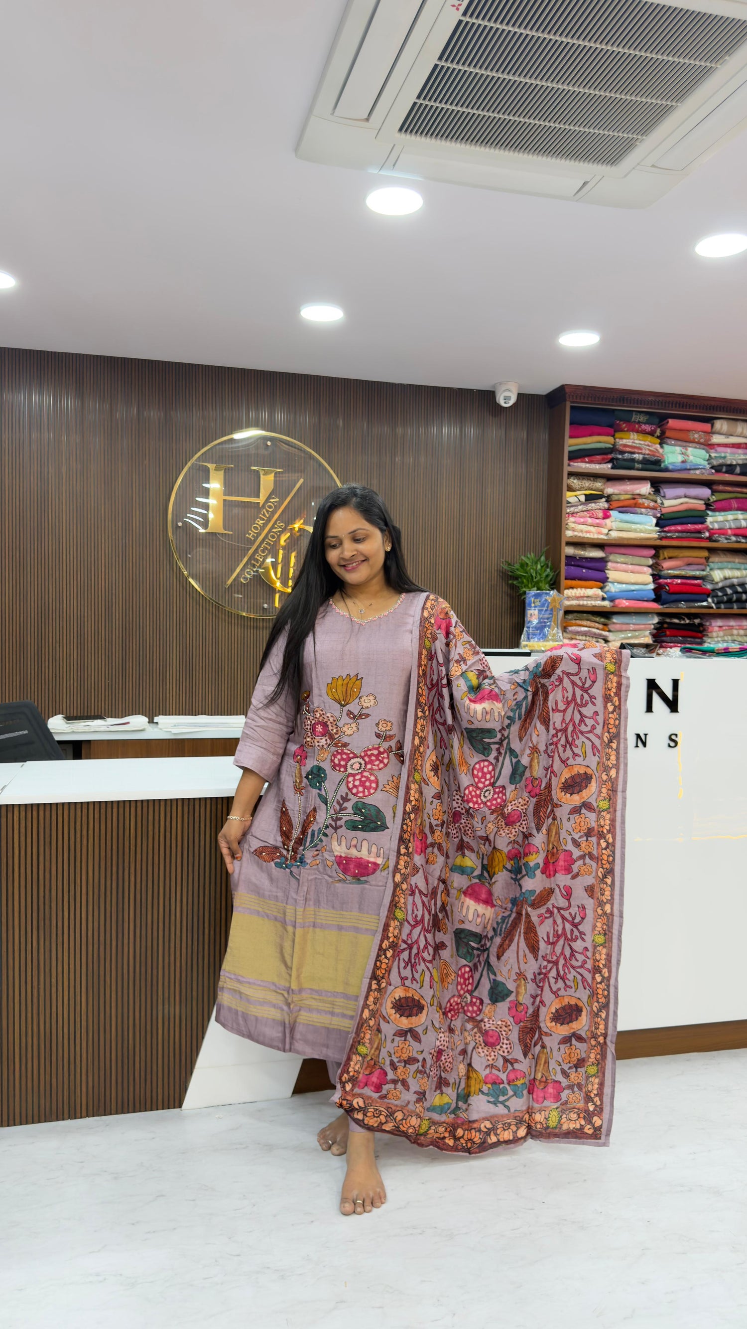 Kalamkari Dola Silk Kurta Set